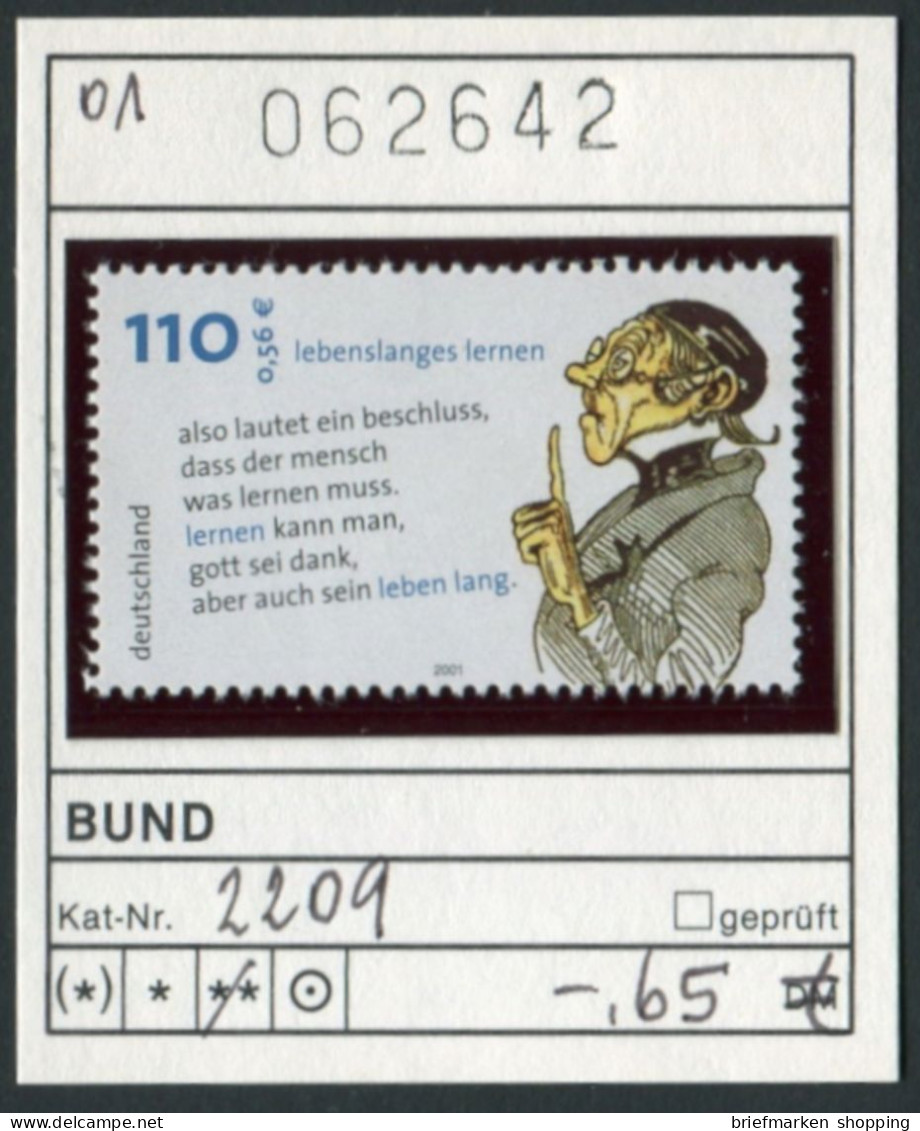 Bundesrepublik 2001 - Germany 2001 - Allemagne 2001 - Michel 2209 -  ** Mnh Neuf Postfris - Ungebraucht