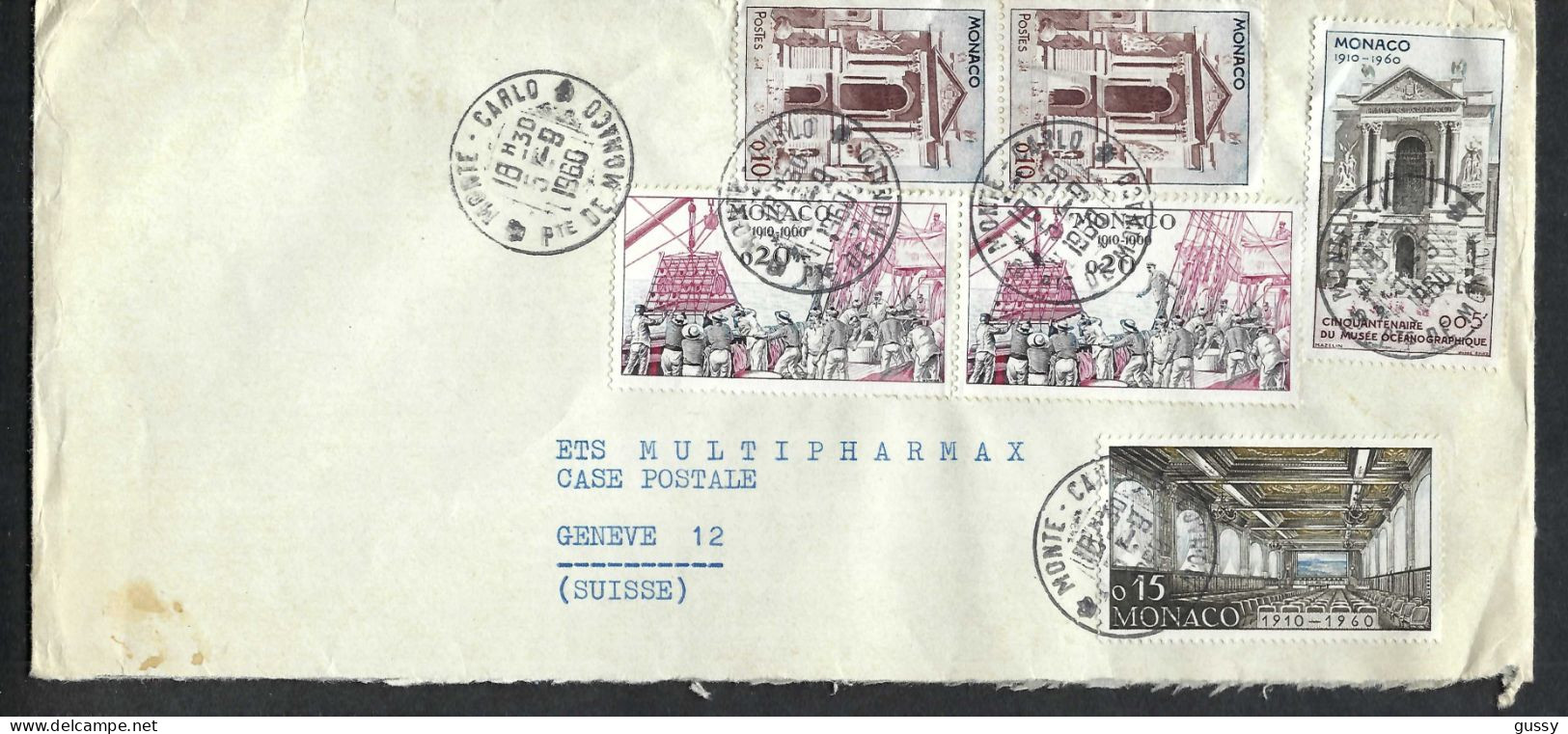 MONACO Ca.1960: LSC Pour Genève (Suisse) - Lettres & Documents