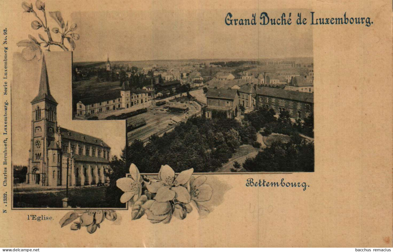 BETTEMBOURG L'Église  1900  Ch.Bernhoeft  Nr 1332  XSerie Luxembourg Nr 93 - Bettembourg