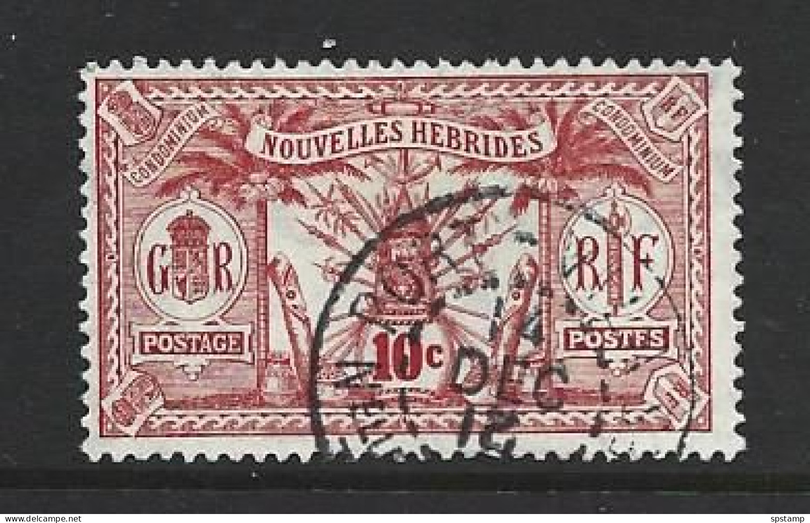 New Hebrides French 1911 Definitives 10c Red  FU , 1912 Cds - Usati