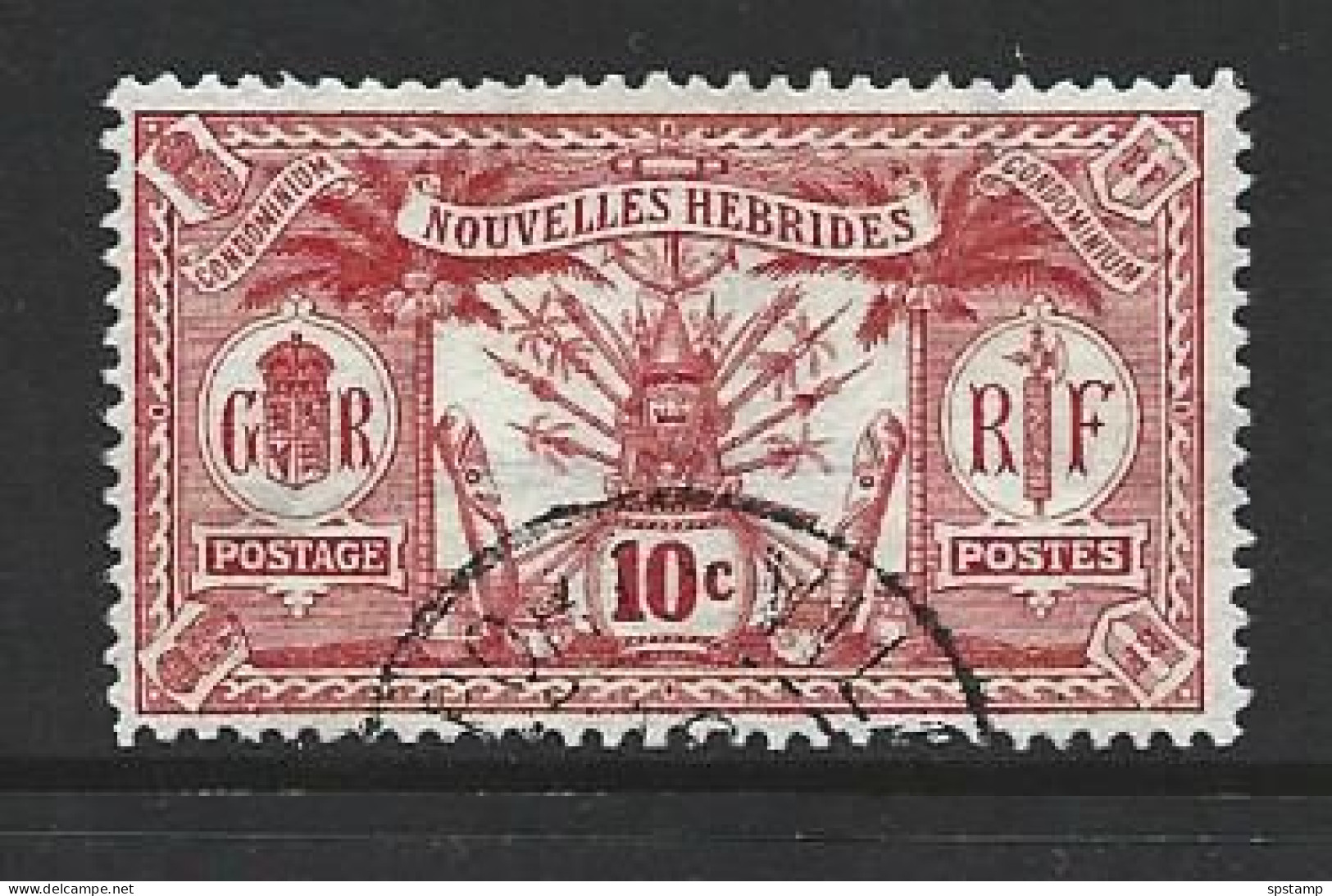 New Hebrides French 1913 Definitives 10c Red  FU Cds - Used Stamps