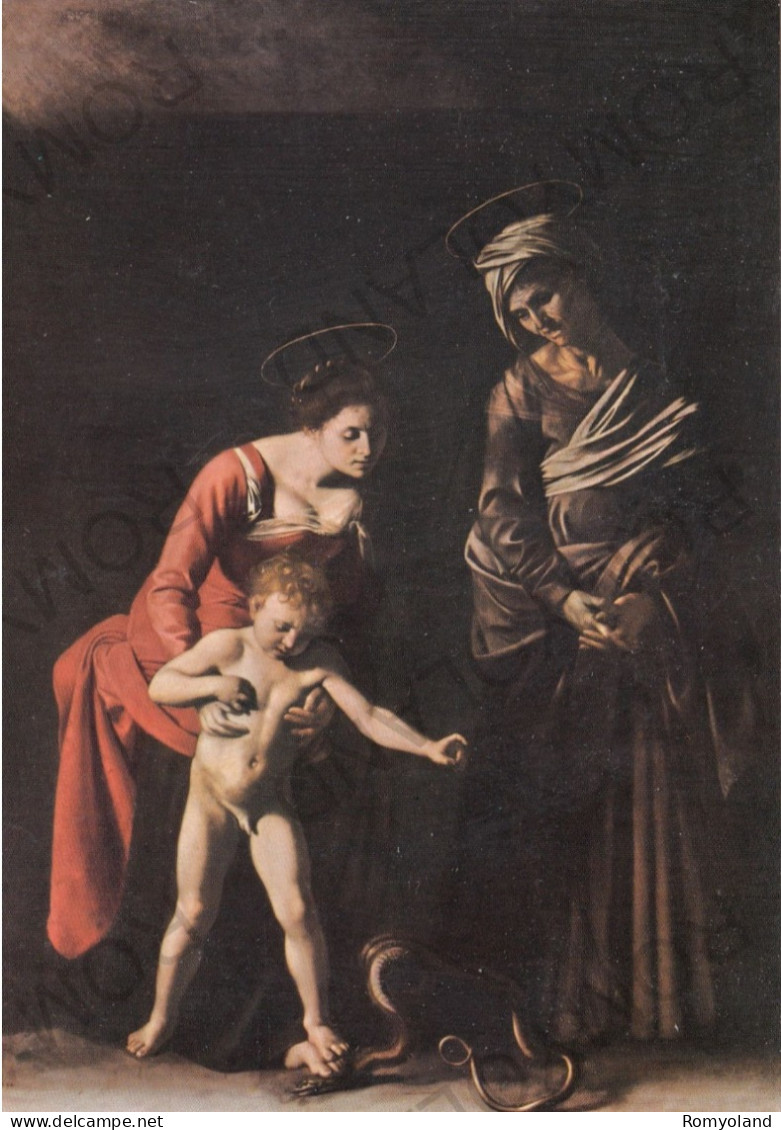 CARTOLINA  ROMA,LAZIO-GALLERIA BORGHESE-CARAVAGIO-LA MADONNA DELLA SERPE-STORIA,CULTURA,RELIGIONE,NON VIAGGIATA - Mostre, Esposizioni