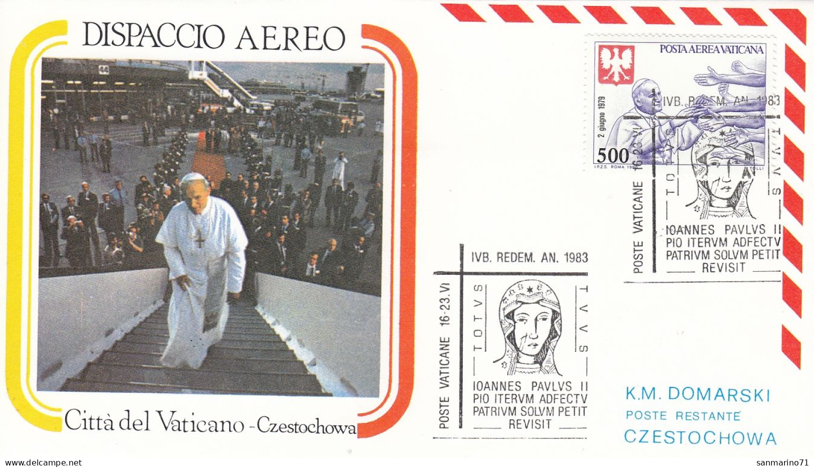 VATICAN Cover 3-20,popes Travel 1983 - Covers & Documents