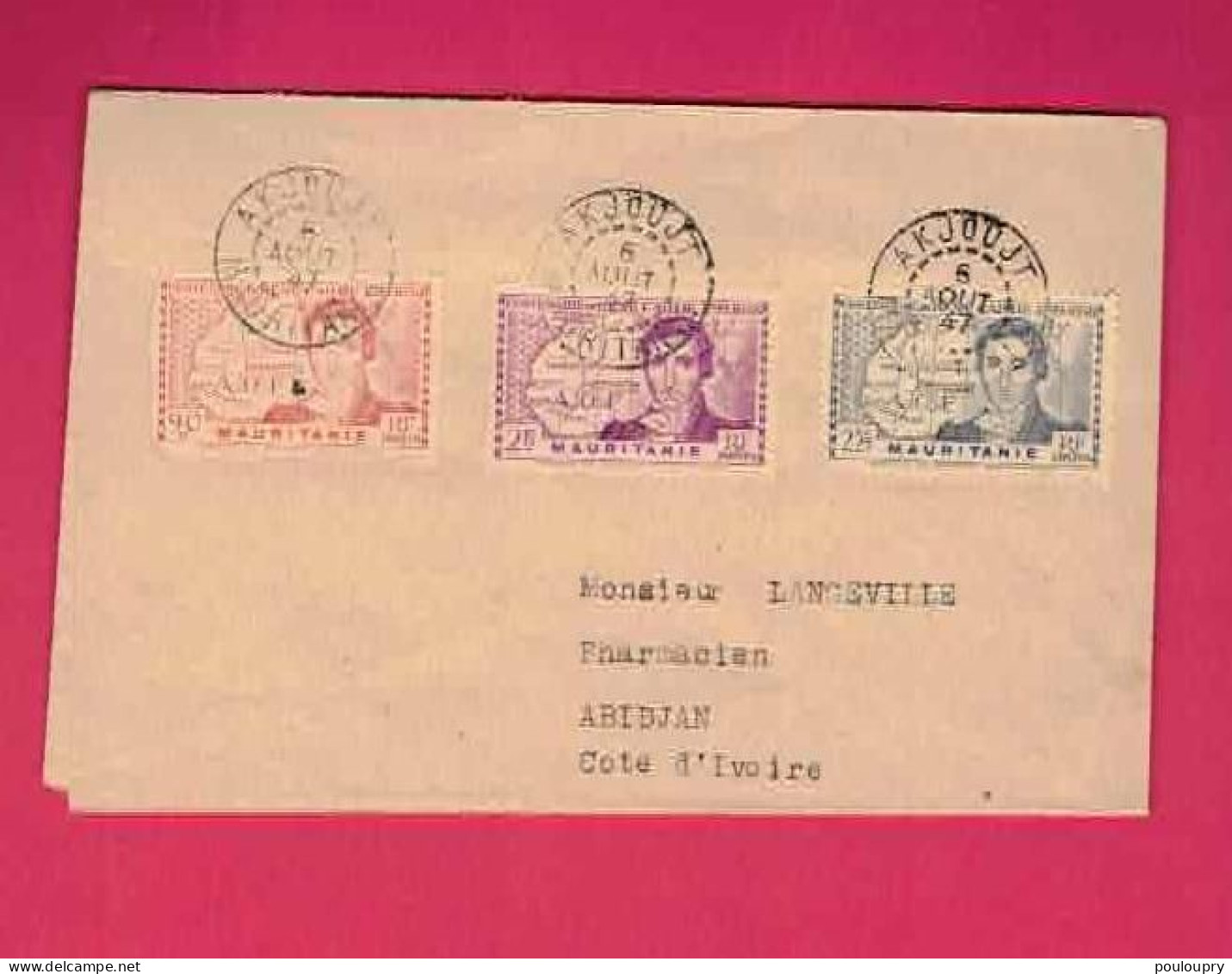 Lettre De 1947 Pour La Côte D' Ivoire - YT N° 95 à 97 - René Caillié - Covers & Documents