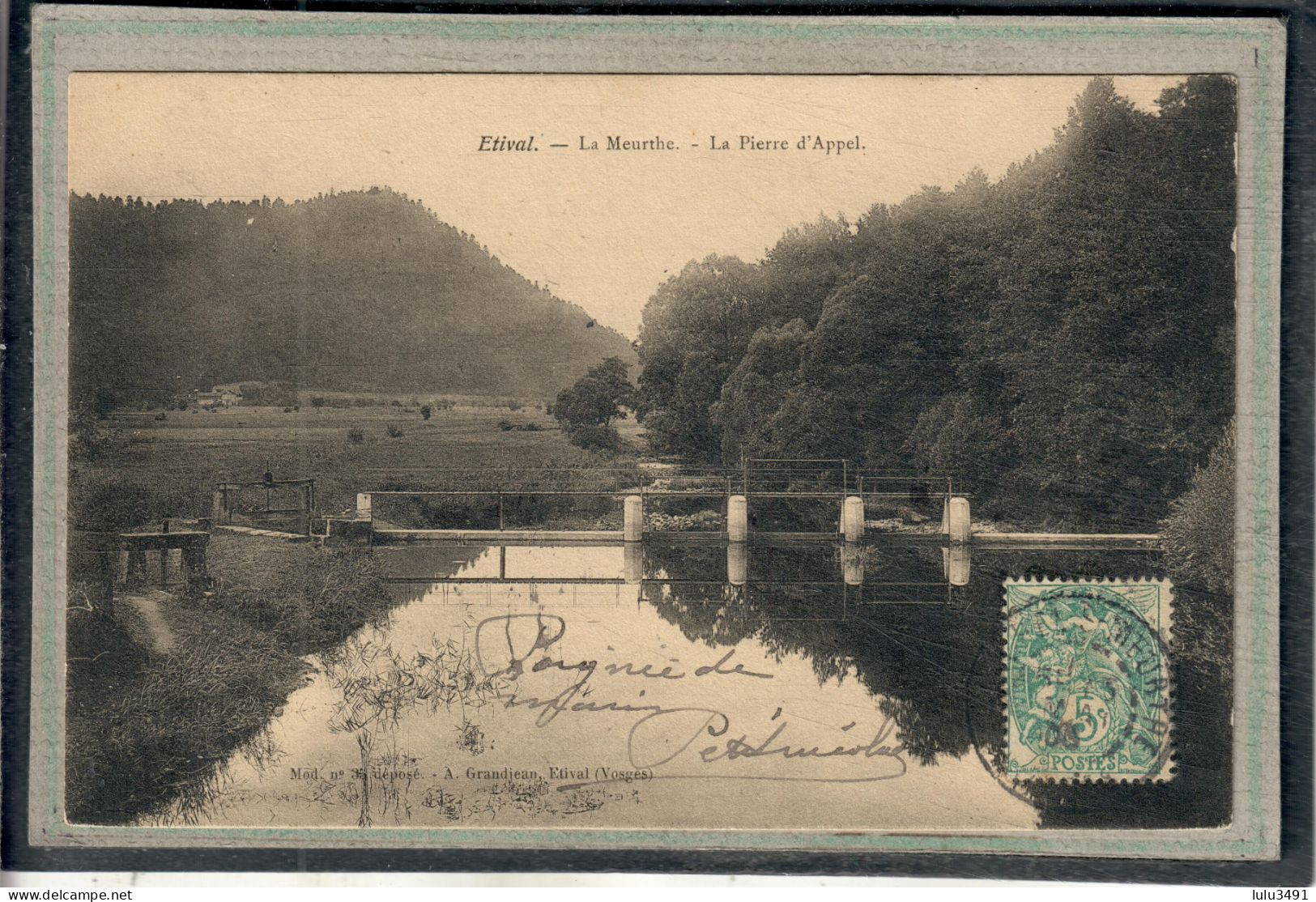 CPA - ETIVAL (88) - Aspect De La Retenue D'eau De La Meurthe Non Loin De La Pierre D'Appel En 1905 - Etival Clairefontaine