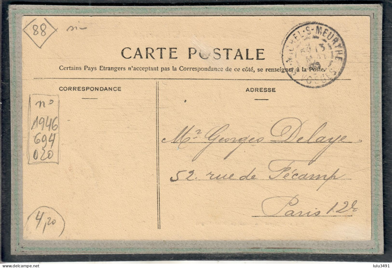 CPA - ETIVAL (88) - Aspect De La Retenue D'eau De La Meurthe Non Loin De La Pierre D'Appel En 1905 - Etival Clairefontaine