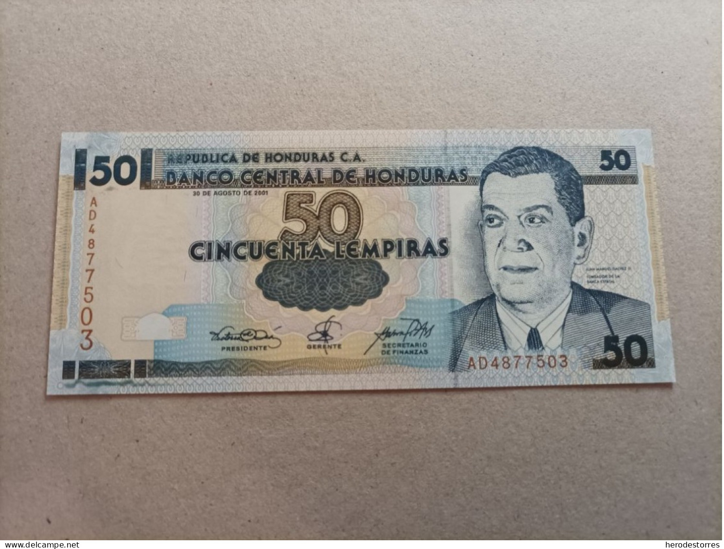 Billete De Honduras De 50 Lempiras, Año 2001, UNC - Honduras