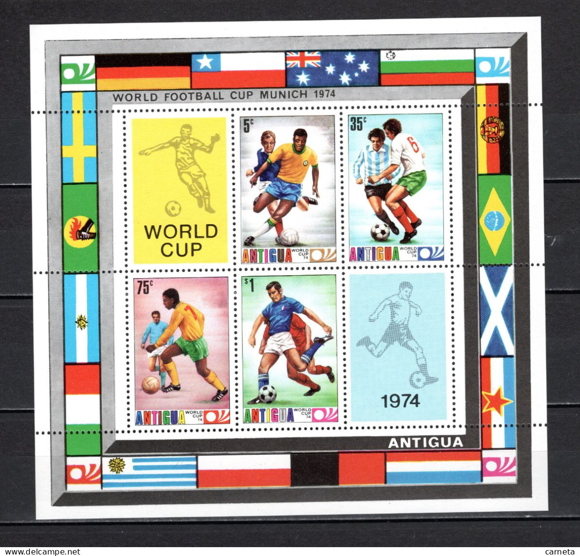 ANTIGUA  BLOC  N° 16  NEUF SANS CHARNIERE COTE 3.00€       FOOTBALL SPORT - 1960-1981 Autonomie Interne