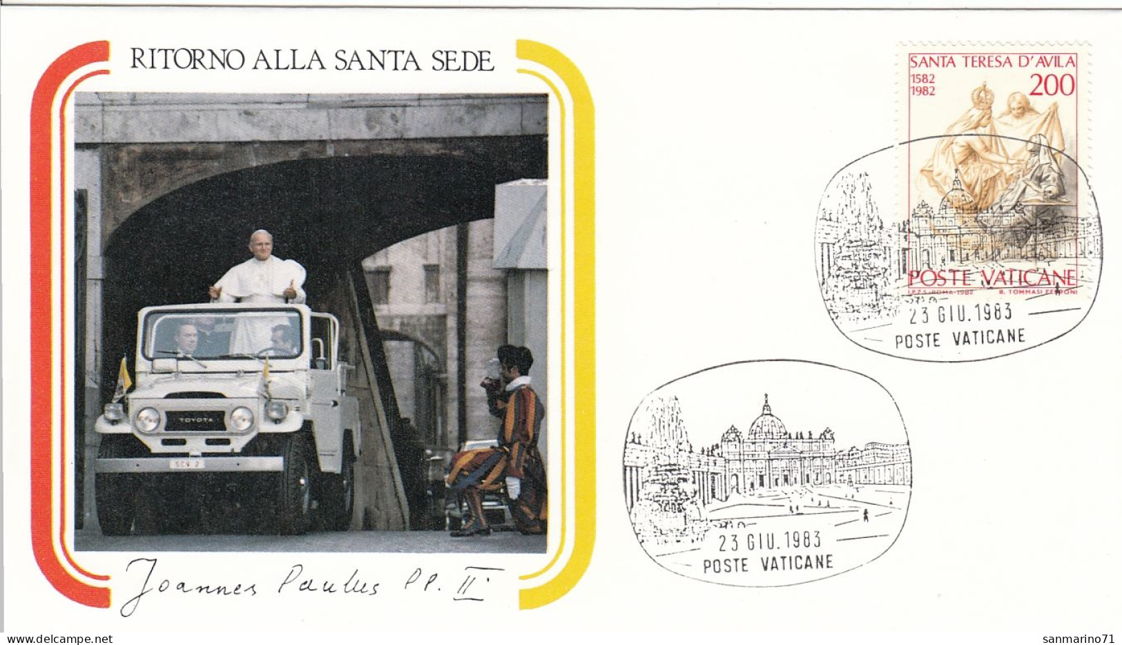 VATICAN Cover 3-29,popes Travel 1983 - Briefe U. Dokumente