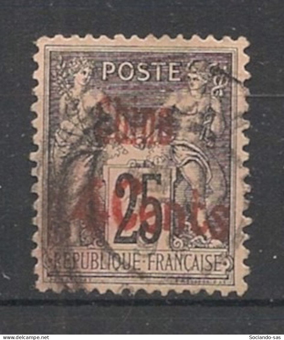 CHINE - 1901 - N°YT. 20 - Type Sage 4c Sur 25c Noir Sur Rose - Oblitéré / Used - Used Stamps