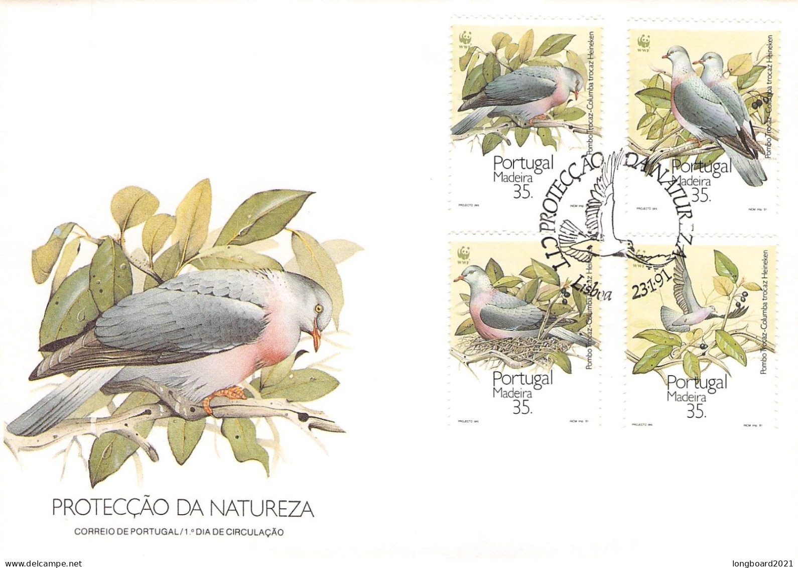 MADEIRA - FDC 1991 WWF - POMBO TROKAZ / 4092 - Madère