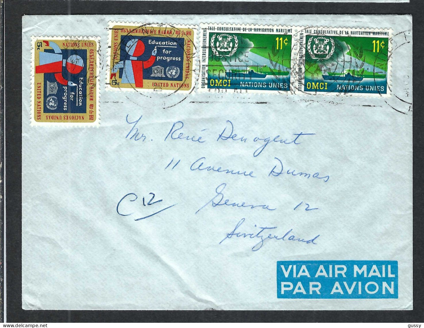 NATIONS UNIES Ca.1964: LSC De New York à Genève (Suisse) - Storia Postale