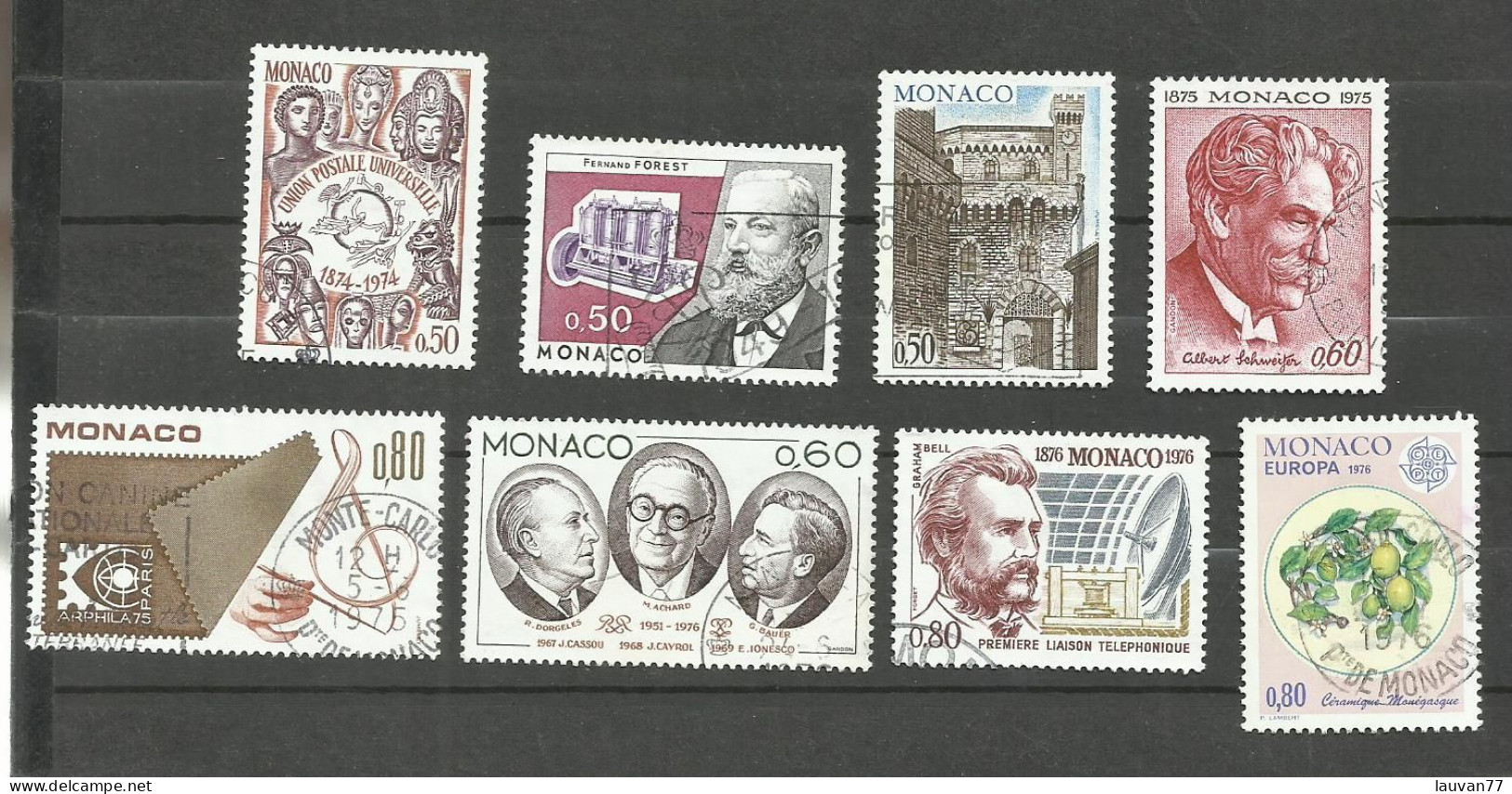 Monaco N°953, 962, 987, 1011, 1012, 1048, 1053, 1062 Cote 4.60€ - Used Stamps