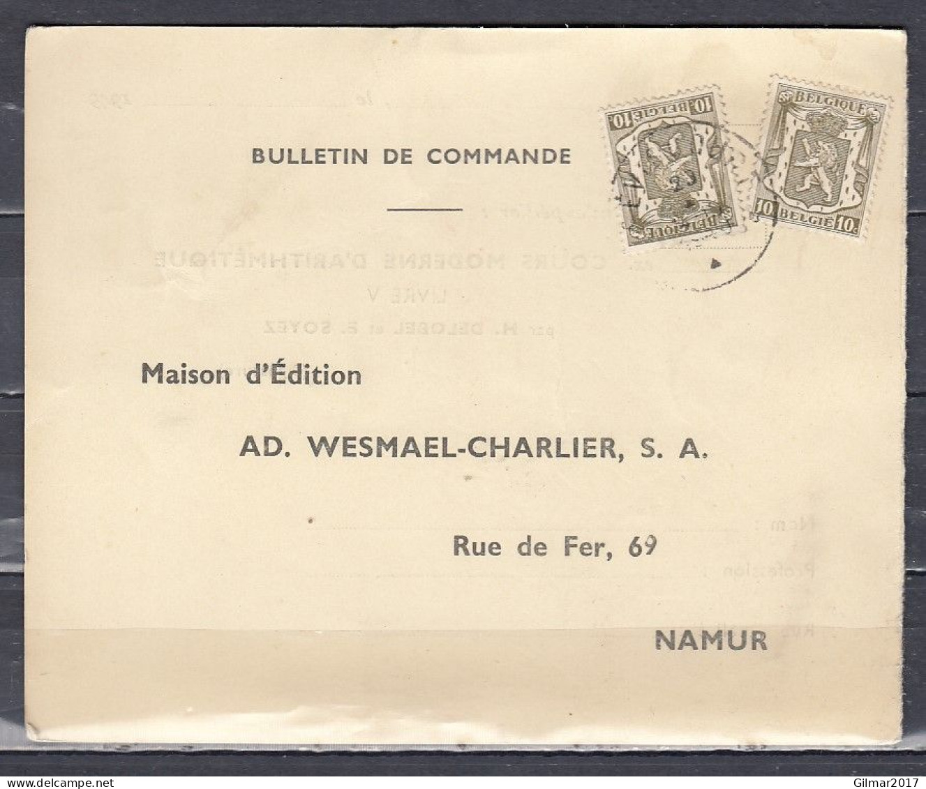 Kaart Van Sevicourt Naar Namur - 1935-1949 Small Seal Of The State