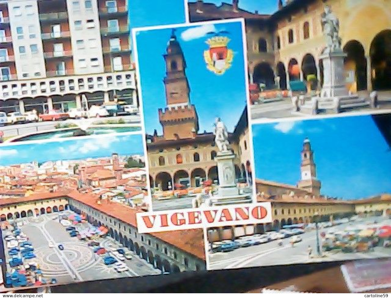 3 CARD VIGEVANO VARIE  VBN1971< JS5696 1 PIEGATA - Vigevano