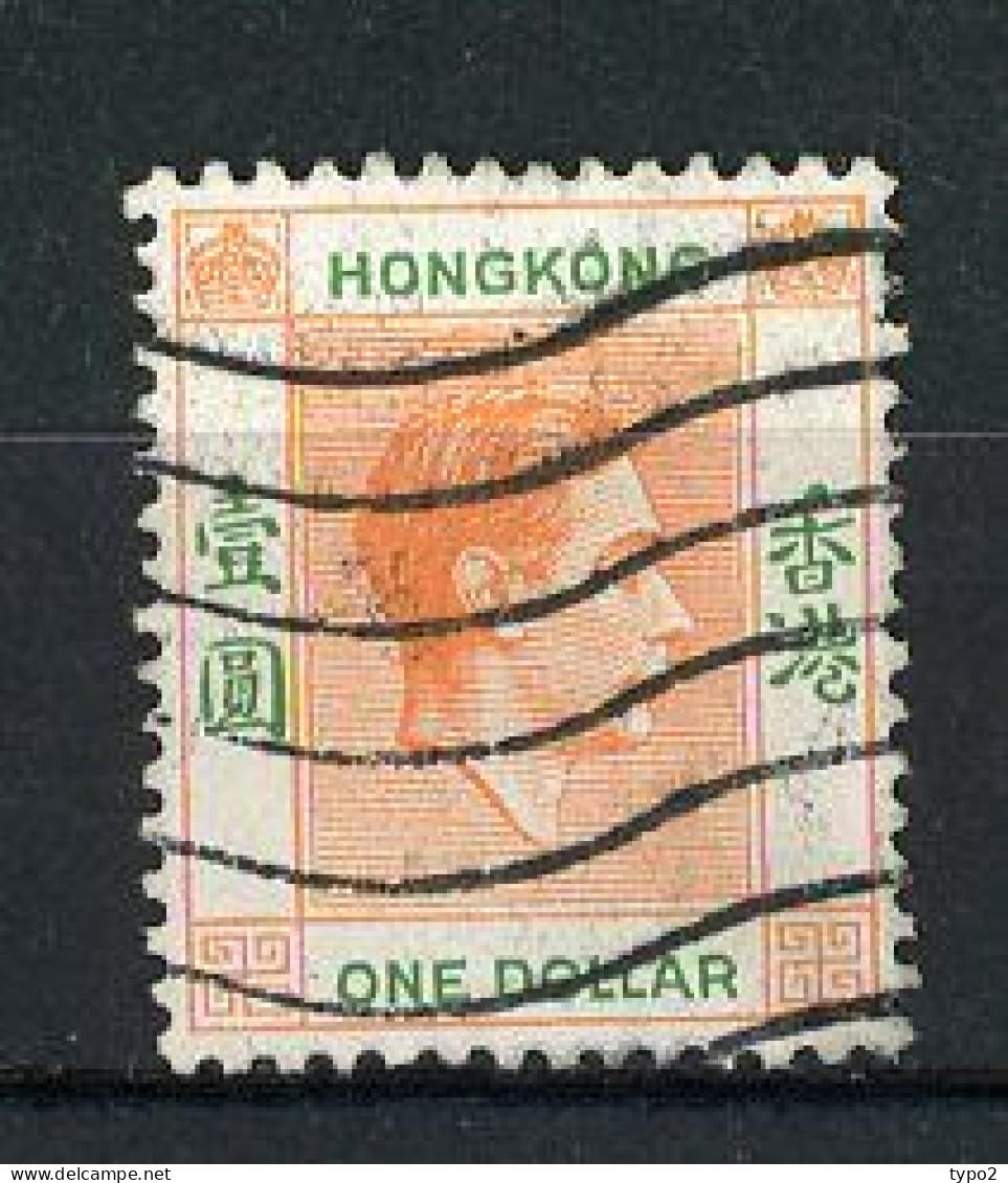 H-K  Yv. N° 154 SG N°156 (o) 1d Rouge-orange Et Vert George VI Cote 0,65 Euro BE  2 Scans - Gebraucht