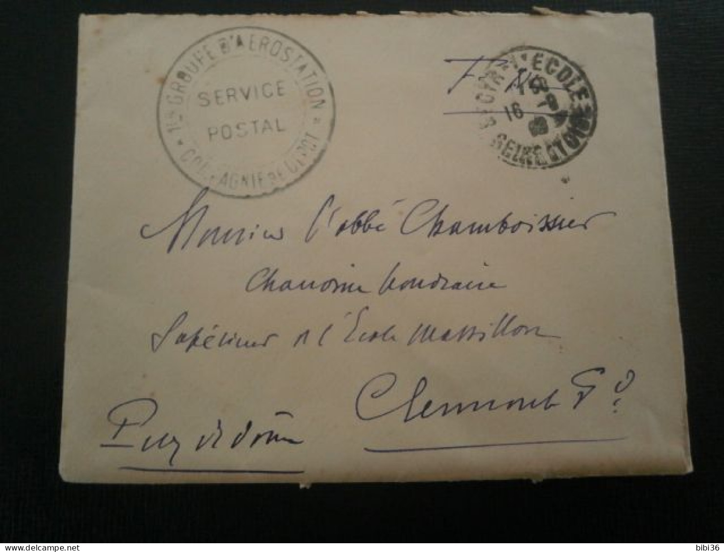 FRANCE LETTRE ENVELOPPE COURRIER GROUPE AEROSTATION AEROSTIER BALLON SAINT CYR ECOLE SEINE OISE FM FRANCHISE POSTAL - Poste Aérienne Militaire