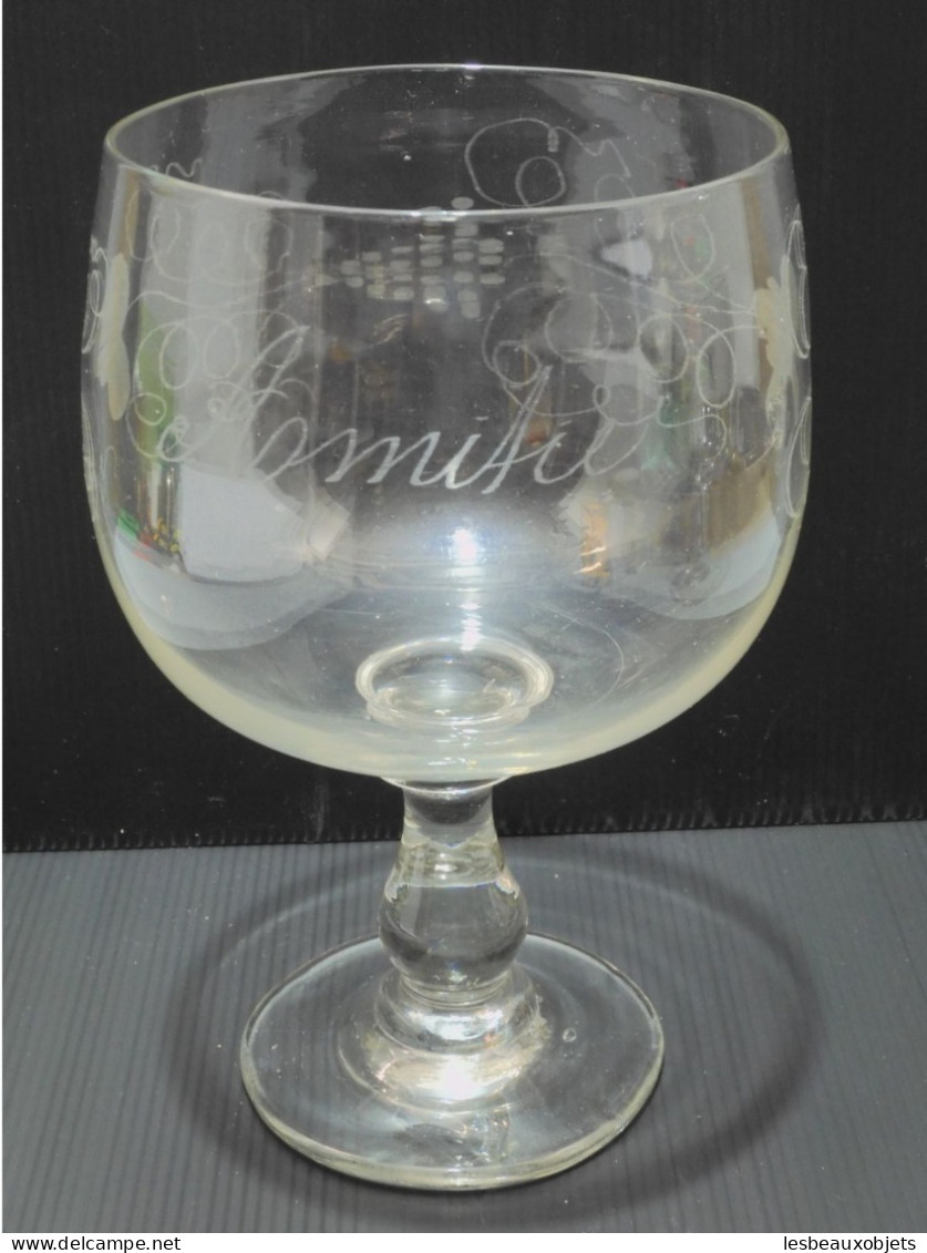 -ANCIEN TRES GRAND VERRE RINCE RAISIN Gravé AMITIE Pampres & GRAPPES RAISIN   E - Vetro & Cristallo