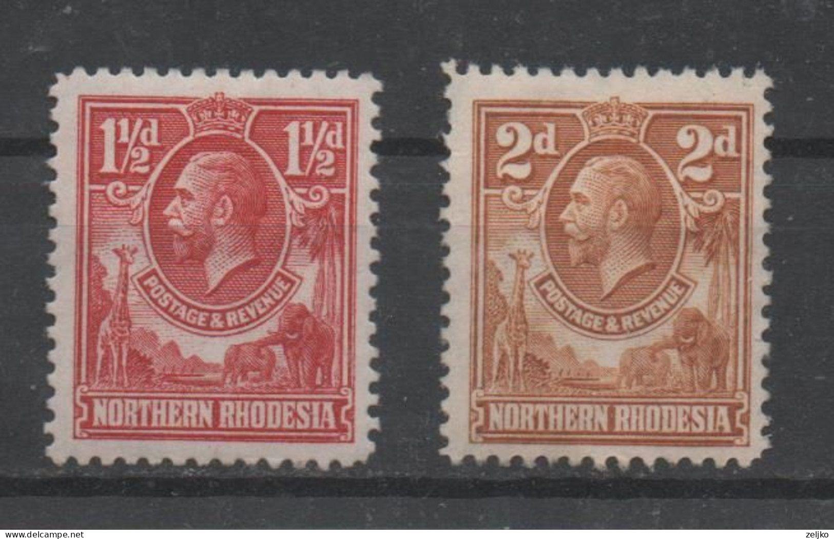 Northern Rhodesia, MH, 1925, Michel 3, 4 - Northern Rhodesia (...-1963)