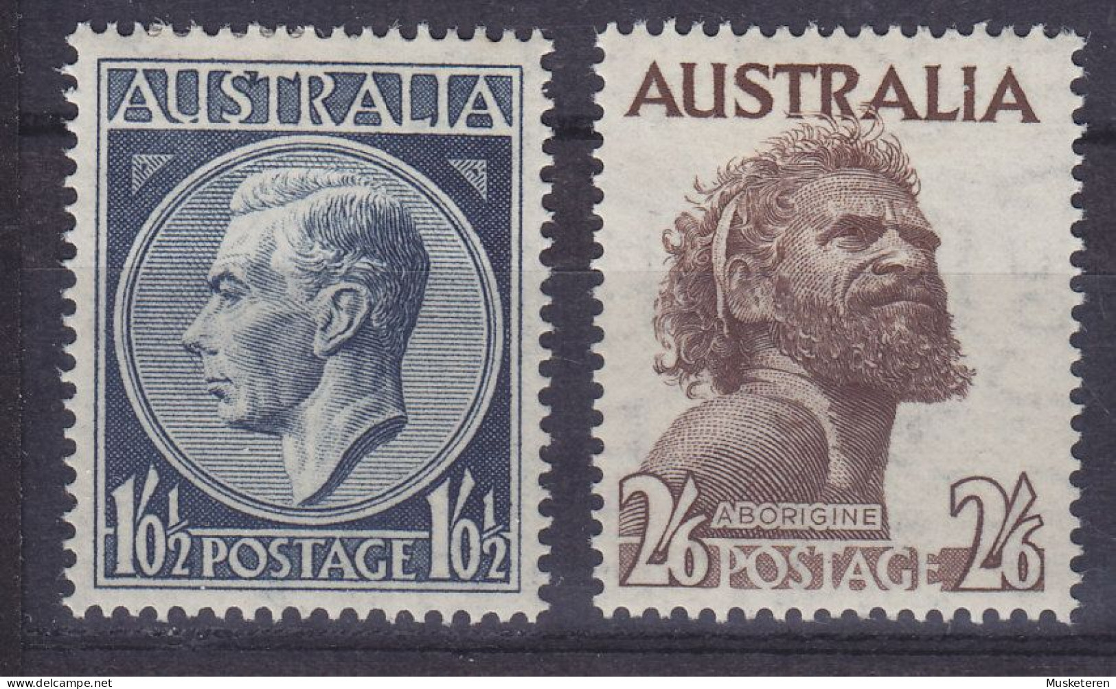 Australia 1953 Mi. 220-21, George VI. & Aborigine, Complete Set, MH* - Nuovi