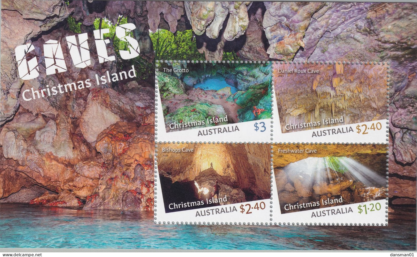 Christmas Island 2023 Caves M/S Mint Never Hinged - Christmas Island