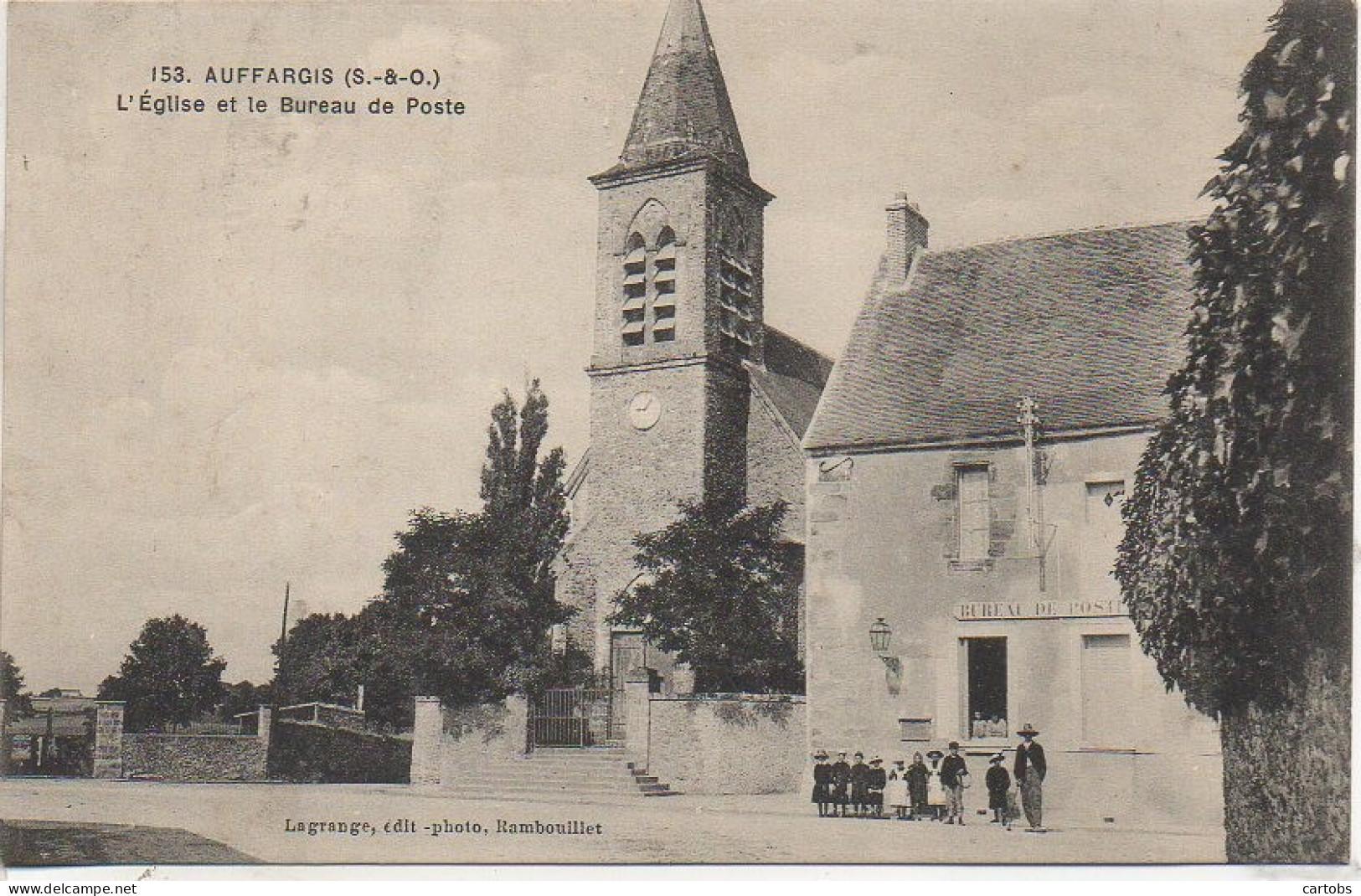 78 AUFFARGIS  L'Eglise Et Le Bureau De Poste - Auffargis