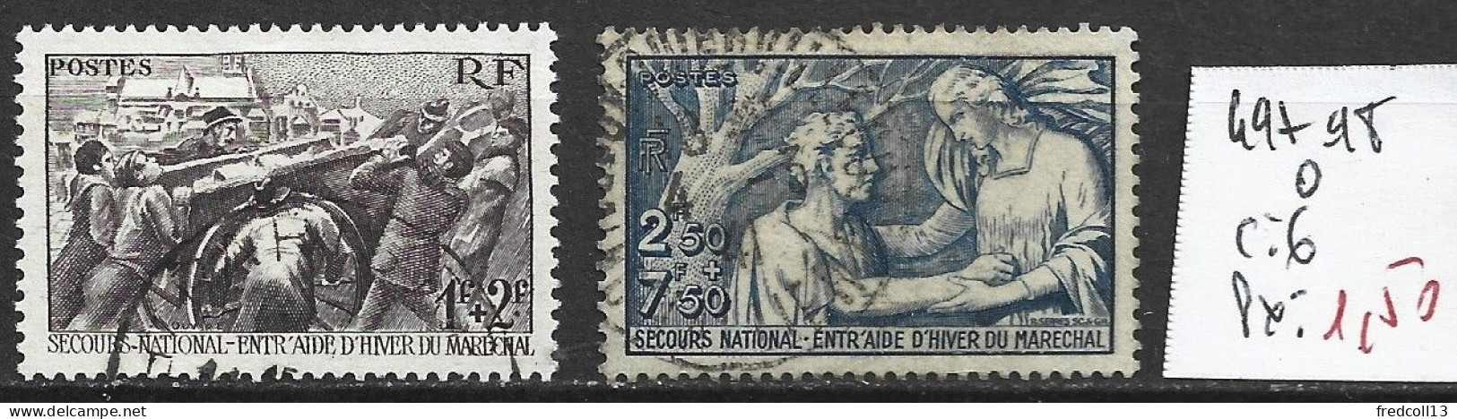 FRANCE 497-98 Oblitérés Côte 6 € - Used Stamps