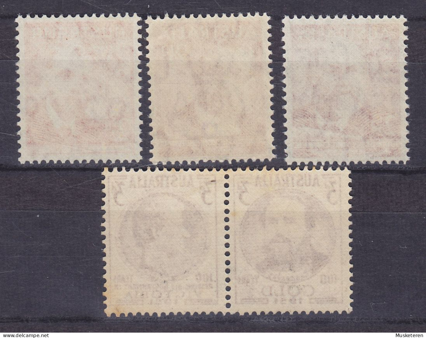 Australia 1948/51 Mi. 191-92, 199, 213-14, Incl. Pair, MH*/MNH* (2 Scans) - Mint Stamps