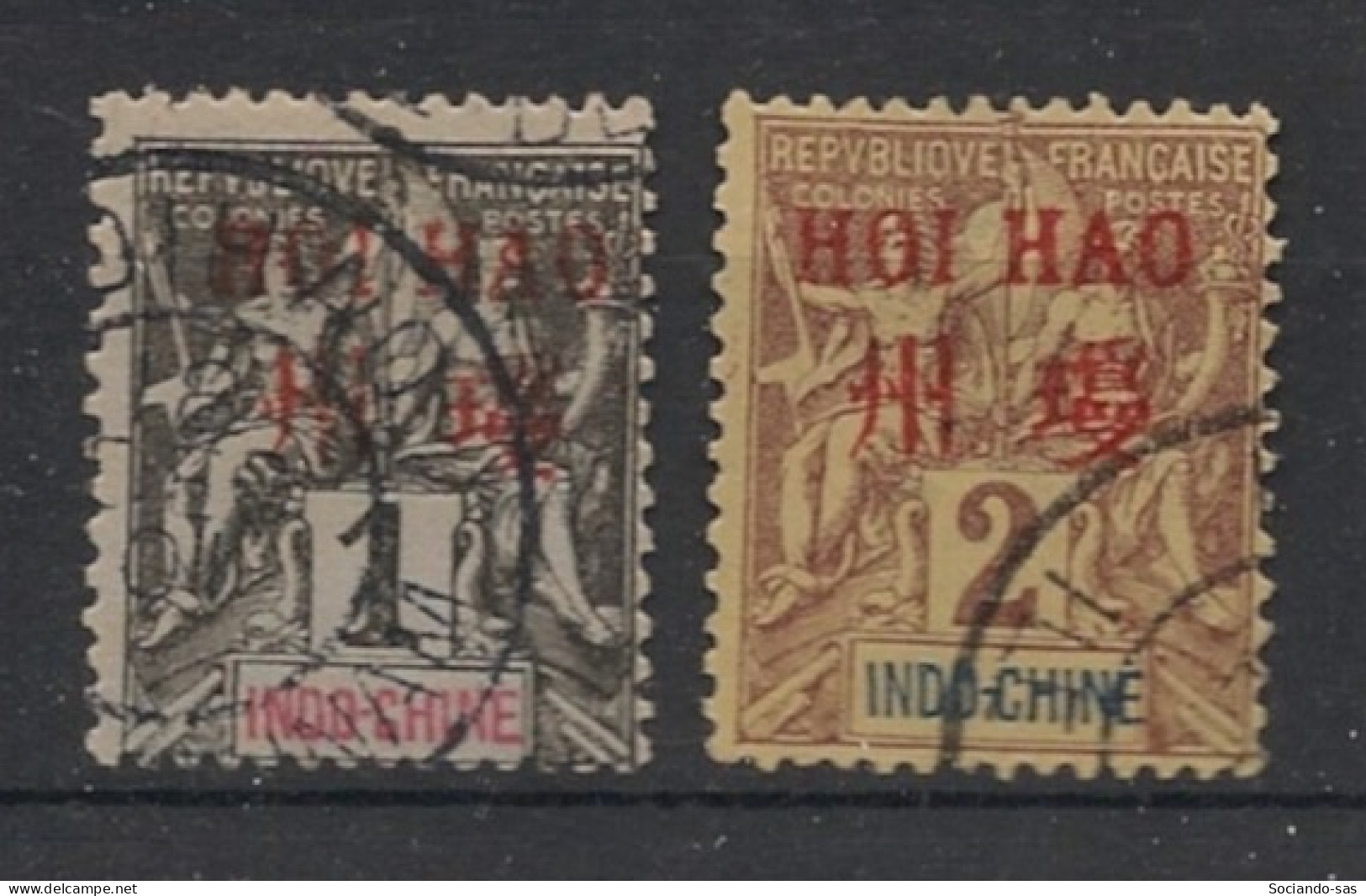 HOI-HAO - 1901 - N°YT. 1 Et 2 - Type Groupe 1c / 2c - Oblitéré / Used - Usati