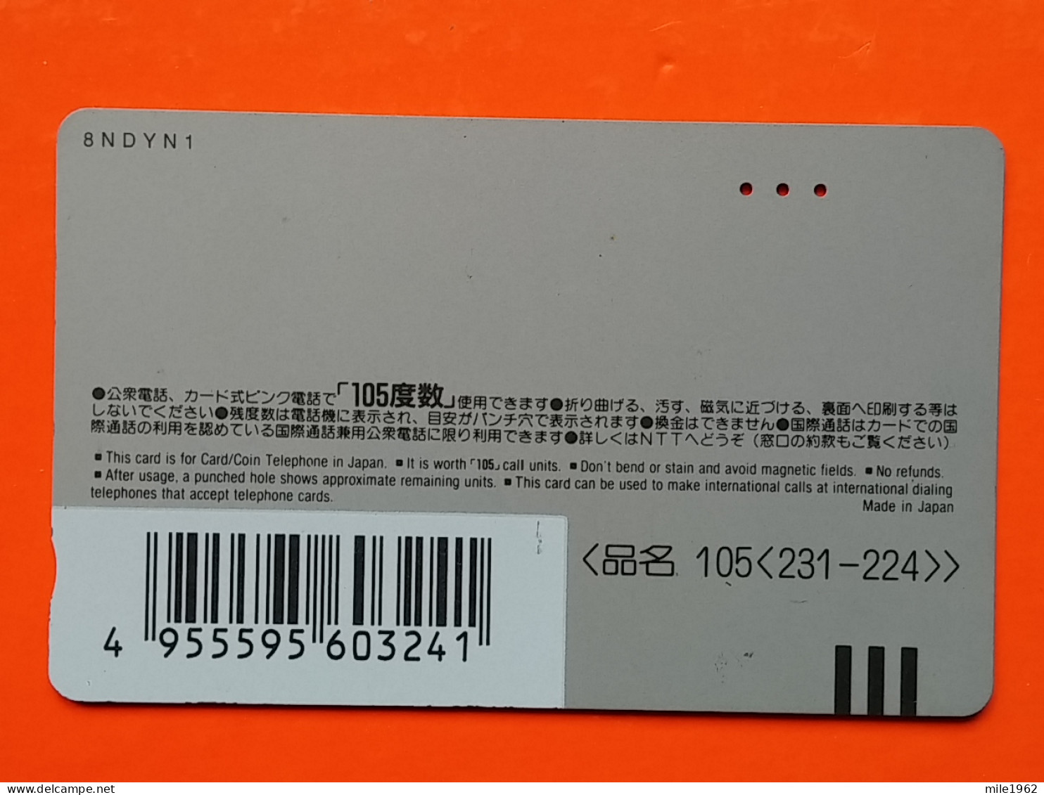 T-168 - JAPAN -JAPON, NIPON, TELECARD, PHONECARD, Animal,  NTT JP 231-224 - Otros & Sin Clasificación