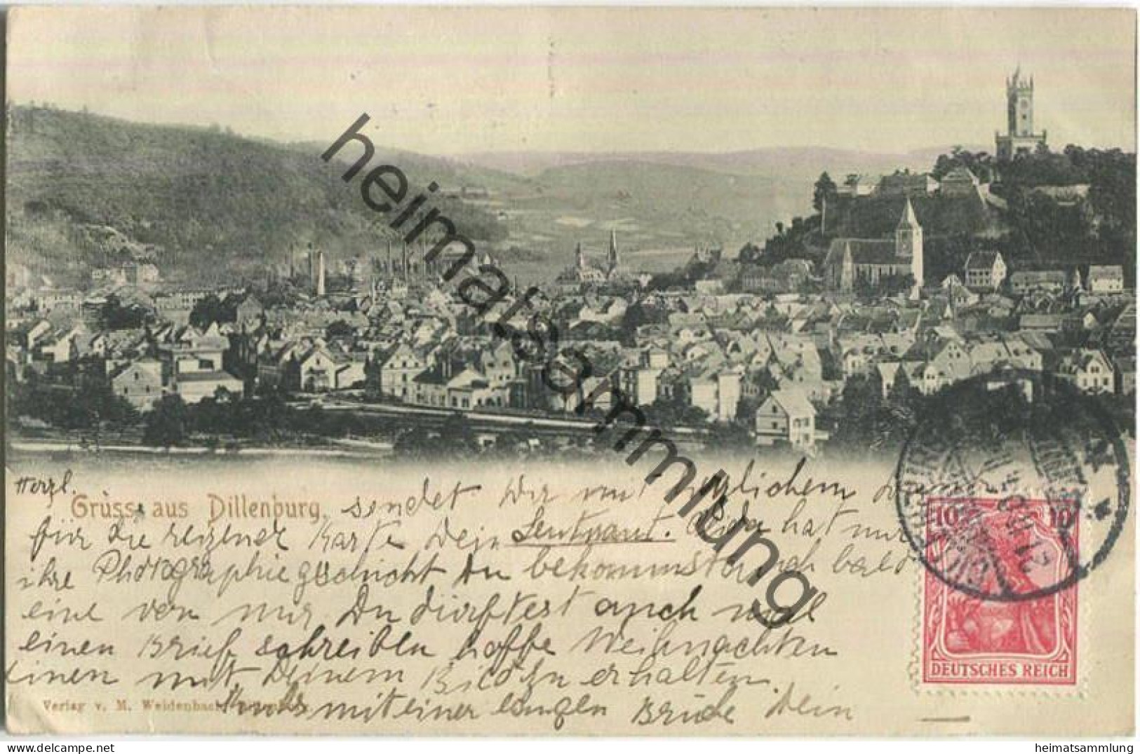 Dillenburg - Verlag M. Weidenbach Dillenburg - Gel. 1904 - Dillenburg