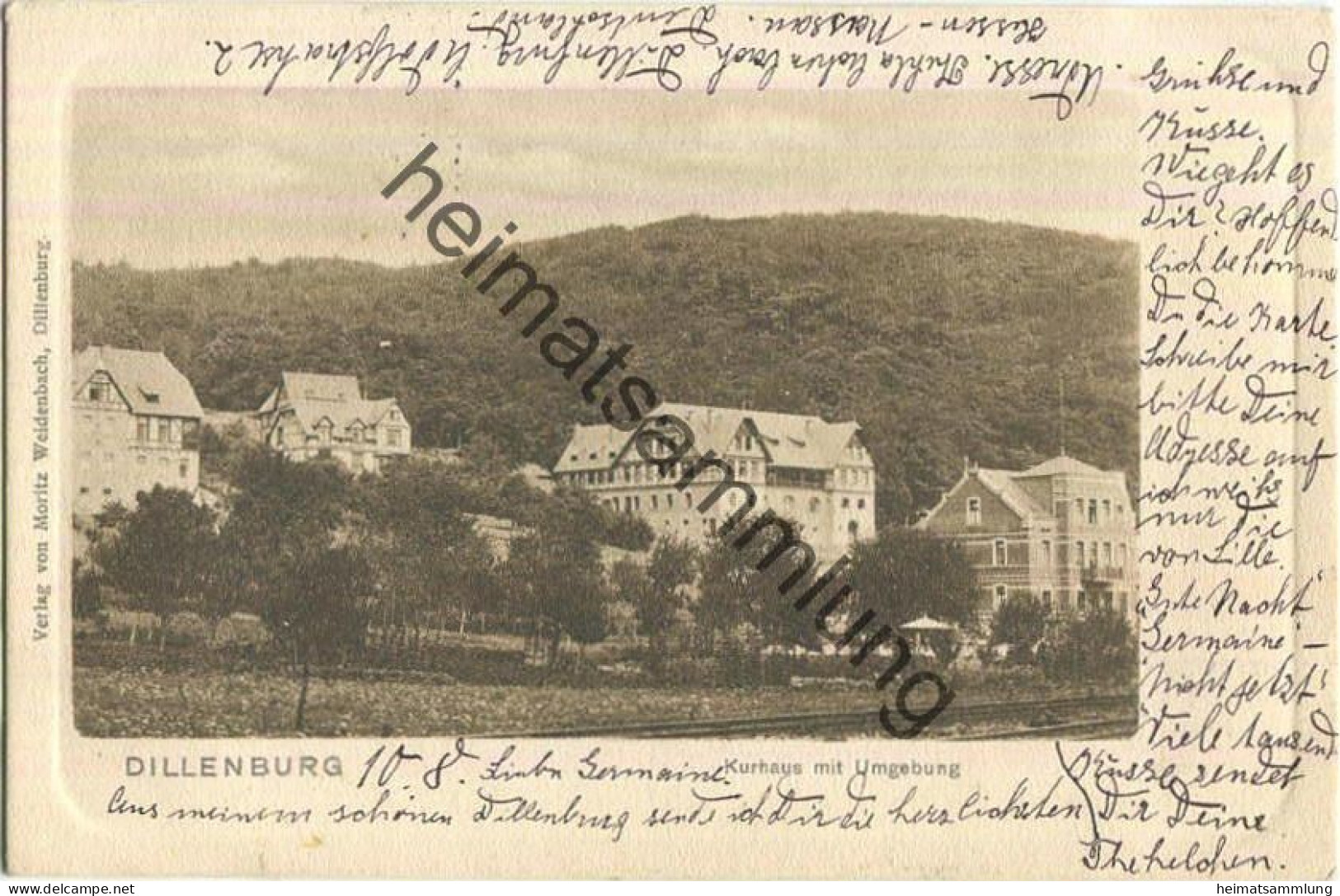 Dillenburg - Kurhaus Mit Umgebung - Verlag Moritz Weidenbach Dillenburg Gel. 1903 - Dillenburg