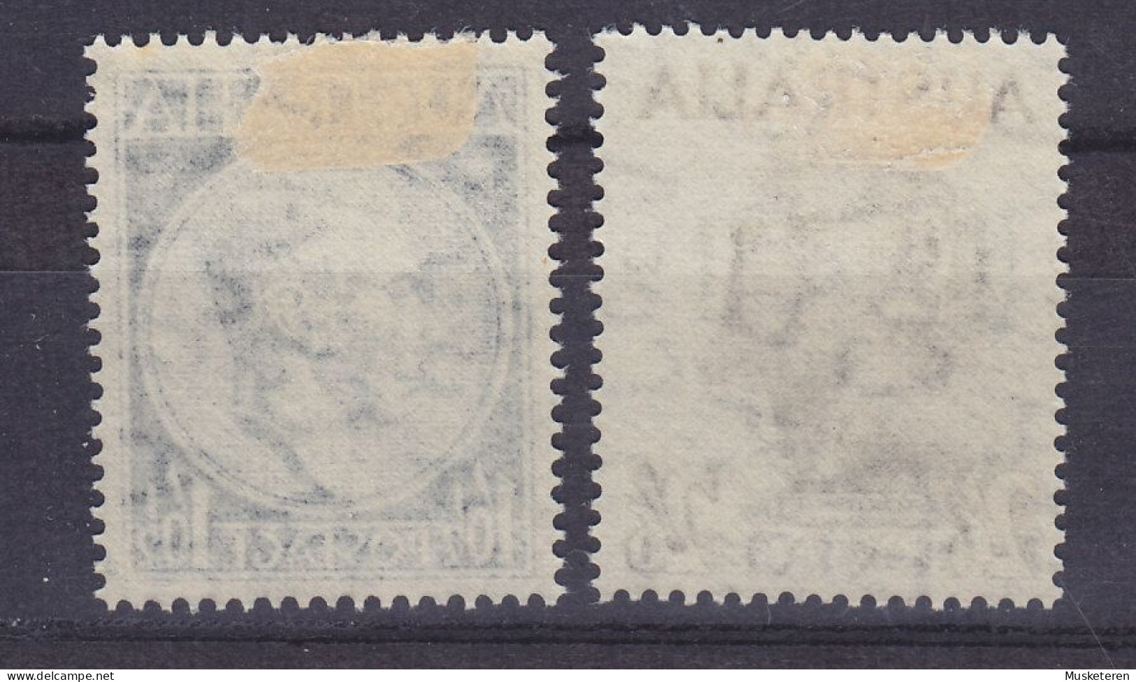 Australia 1948 Mi. 184, 186, Hereford Bull & Crocodile, MH* - Ungebraucht