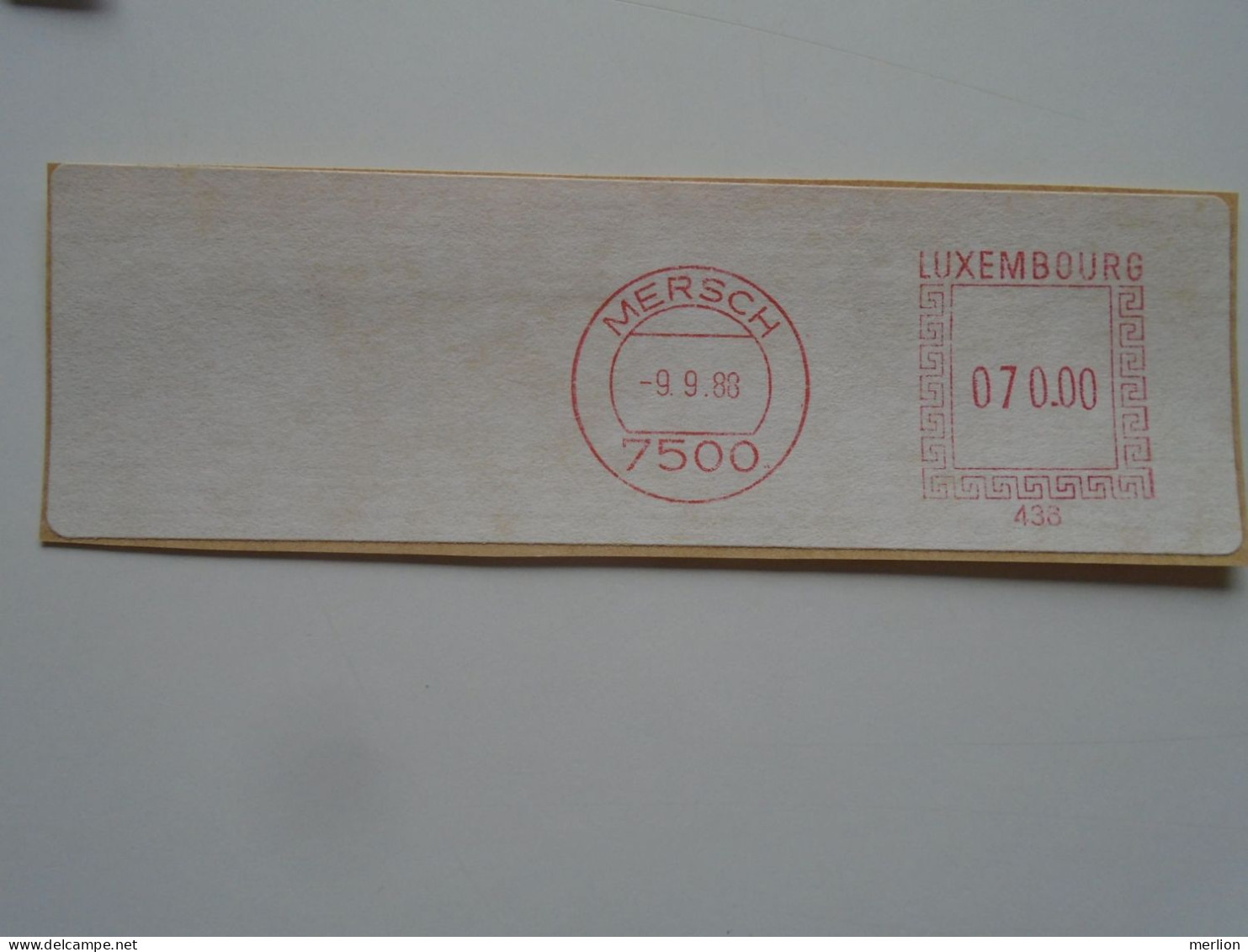 D200438    Red  Meter Stamp Cut- EMA - Freistempel  -1988 Mersch  Luxembourg - Franking Machines (EMA)