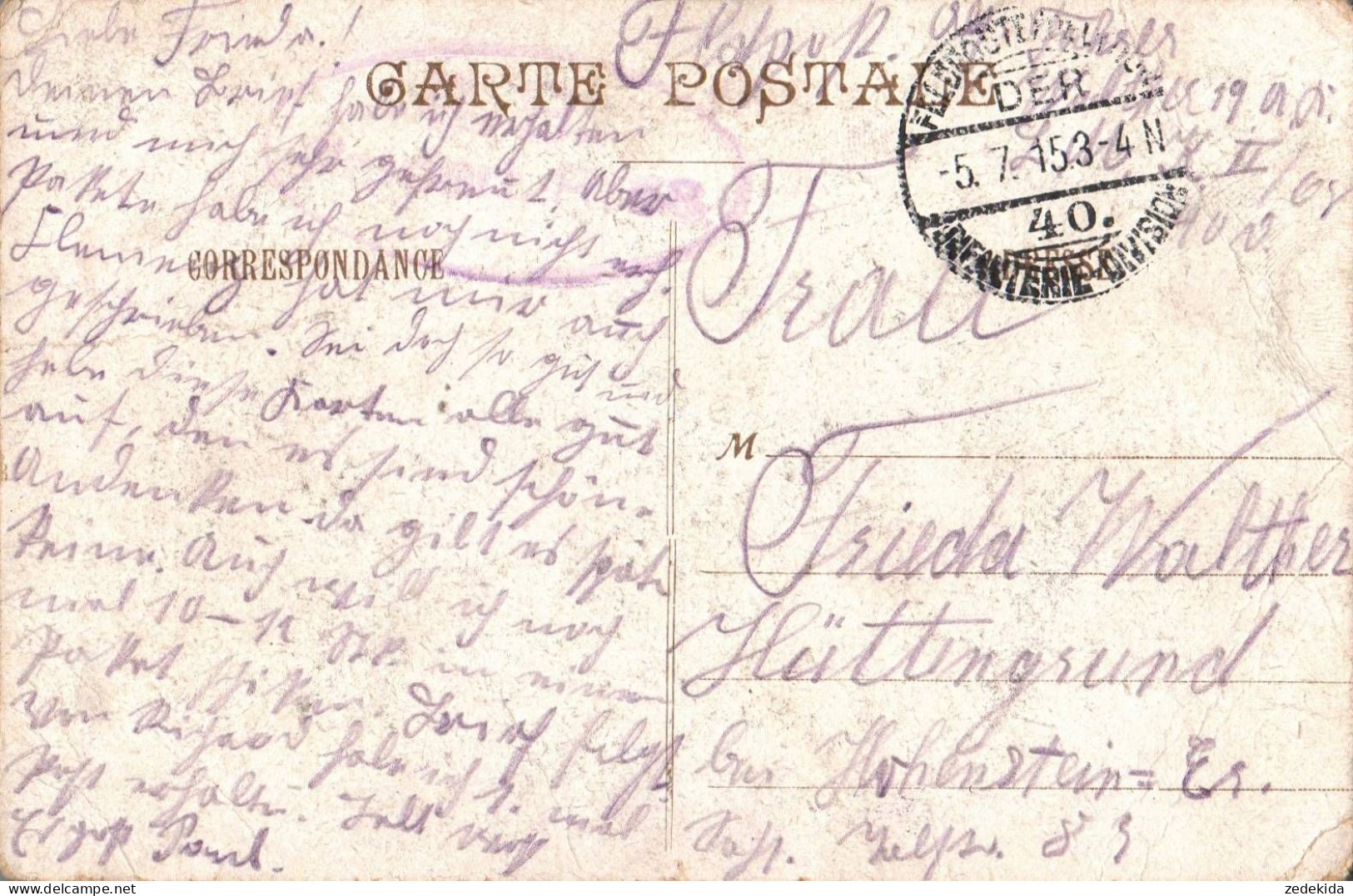 G9436 - Mesen Messines - Feldpost 1. WK WW 40. Inf. Div - Messines - Mesen