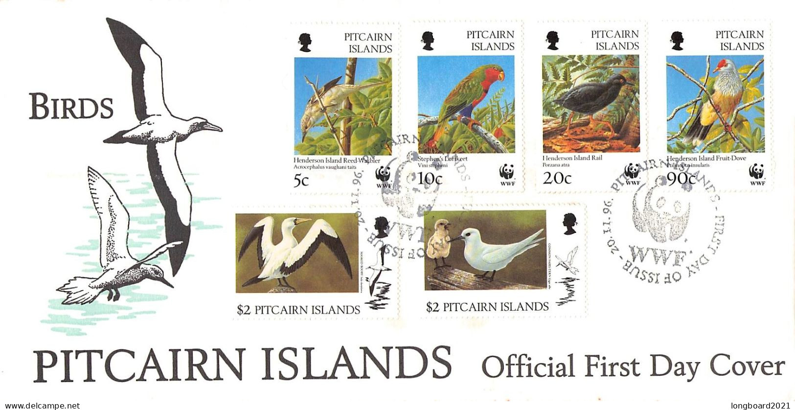 PITCAIRN - FDC 1996 WWF - Birds / 4119 - Pitcairneilanden