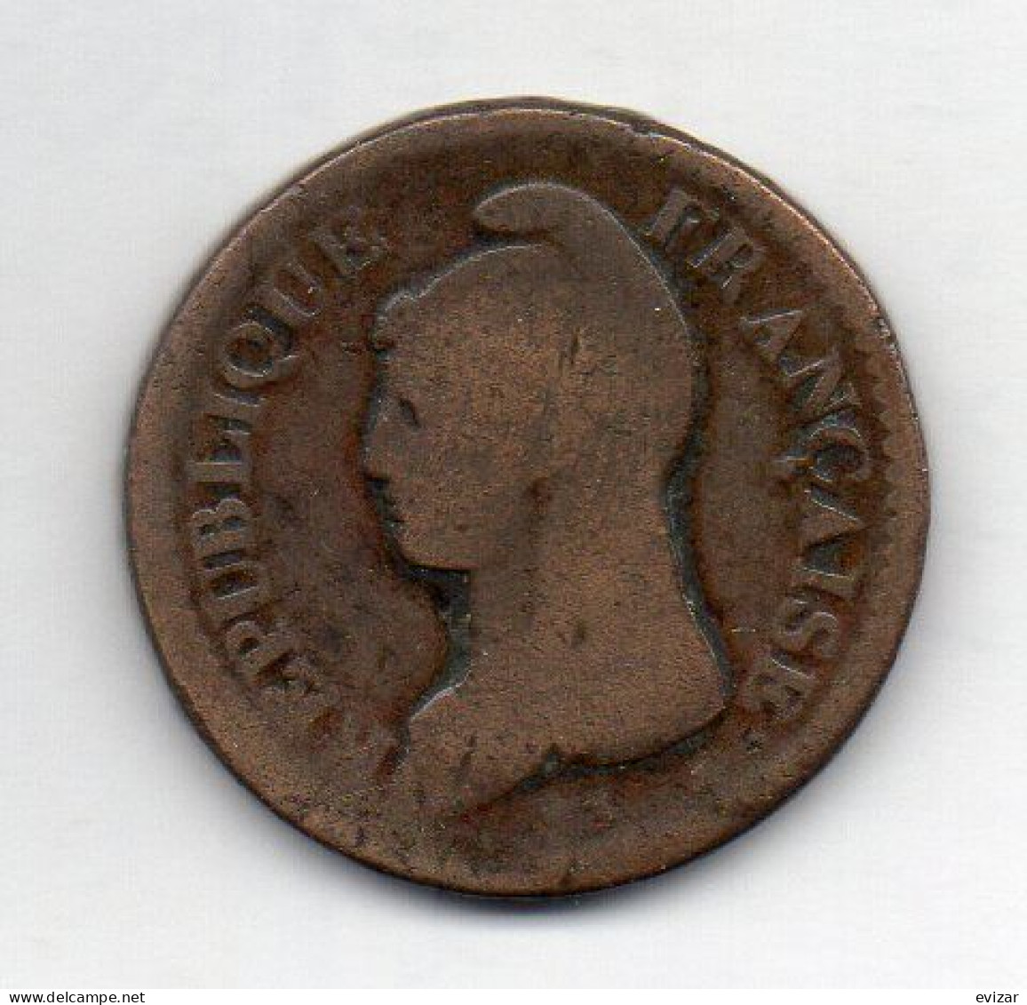 FRANCE, 1 Decime, Copper, Year L' An 8-AA, KM # C137.2 - 1792-1804 Erste Französische Republik