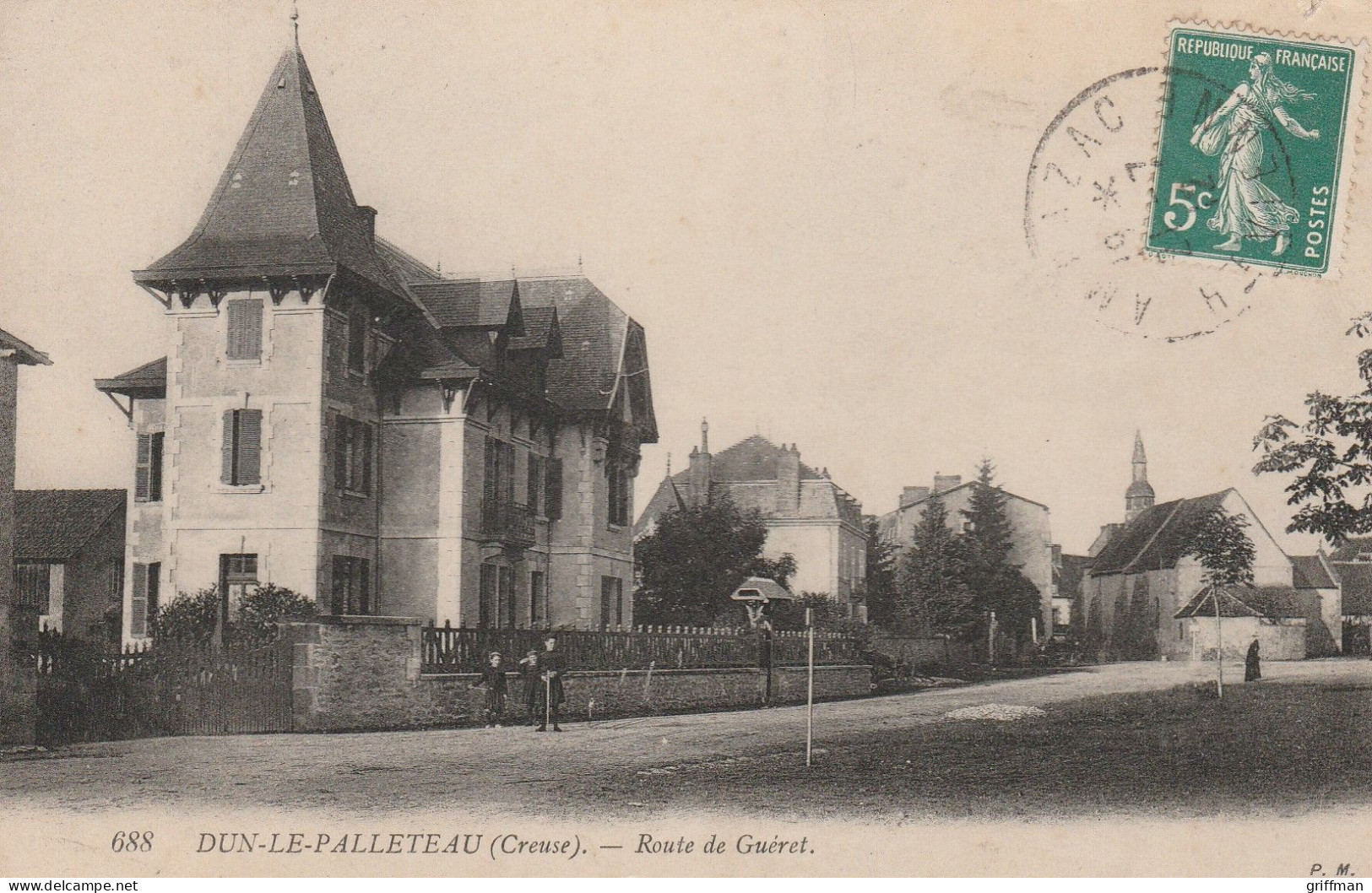 DUN LE PALLETEAU ROUTE DE GUERET 1918 TBE - Dun Le Palestel