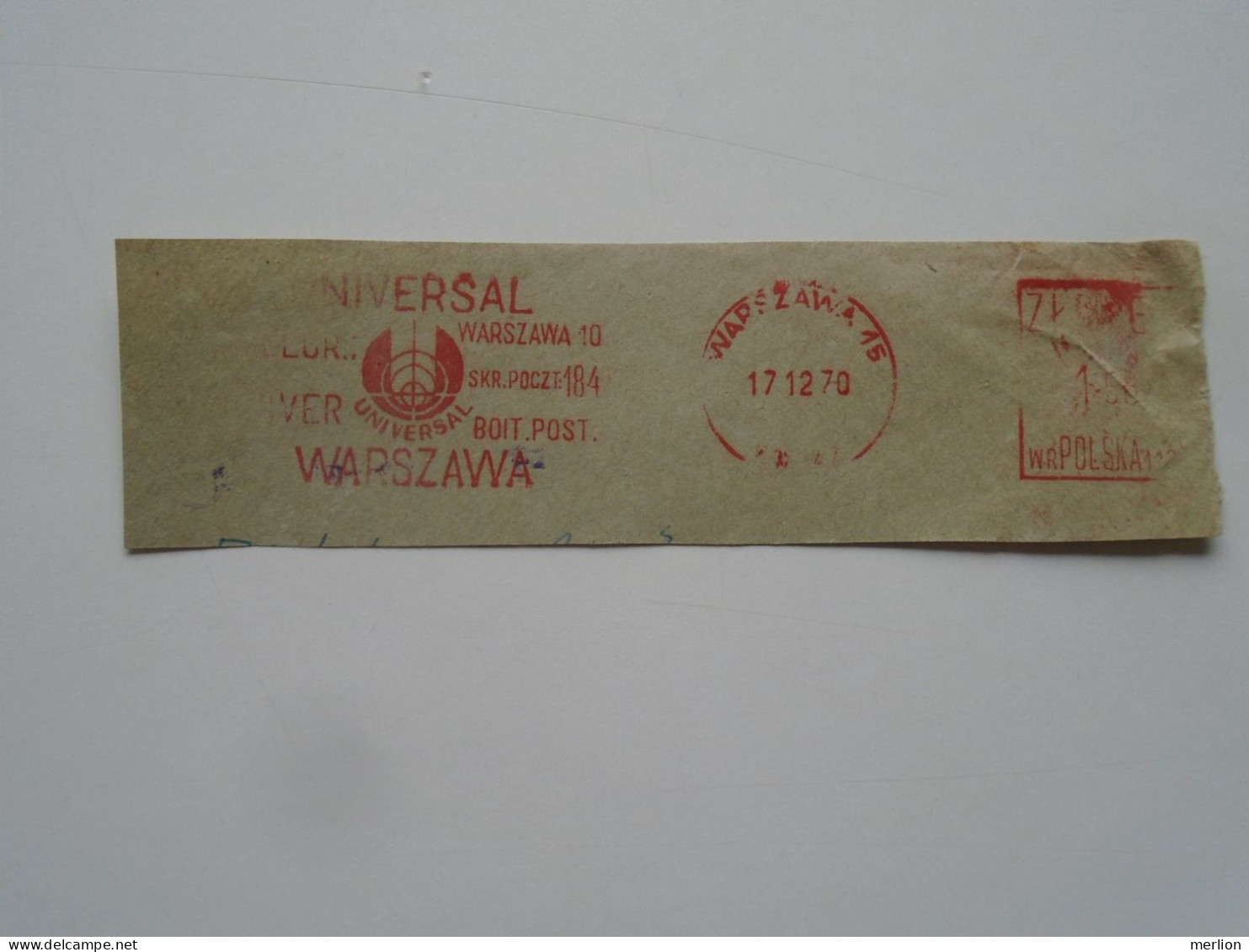 D200441 Red Meter Cut - EMA - Freistempel    Poland Polska  1970 - Universal Warszawa - Máquinas Franqueo (EMA)