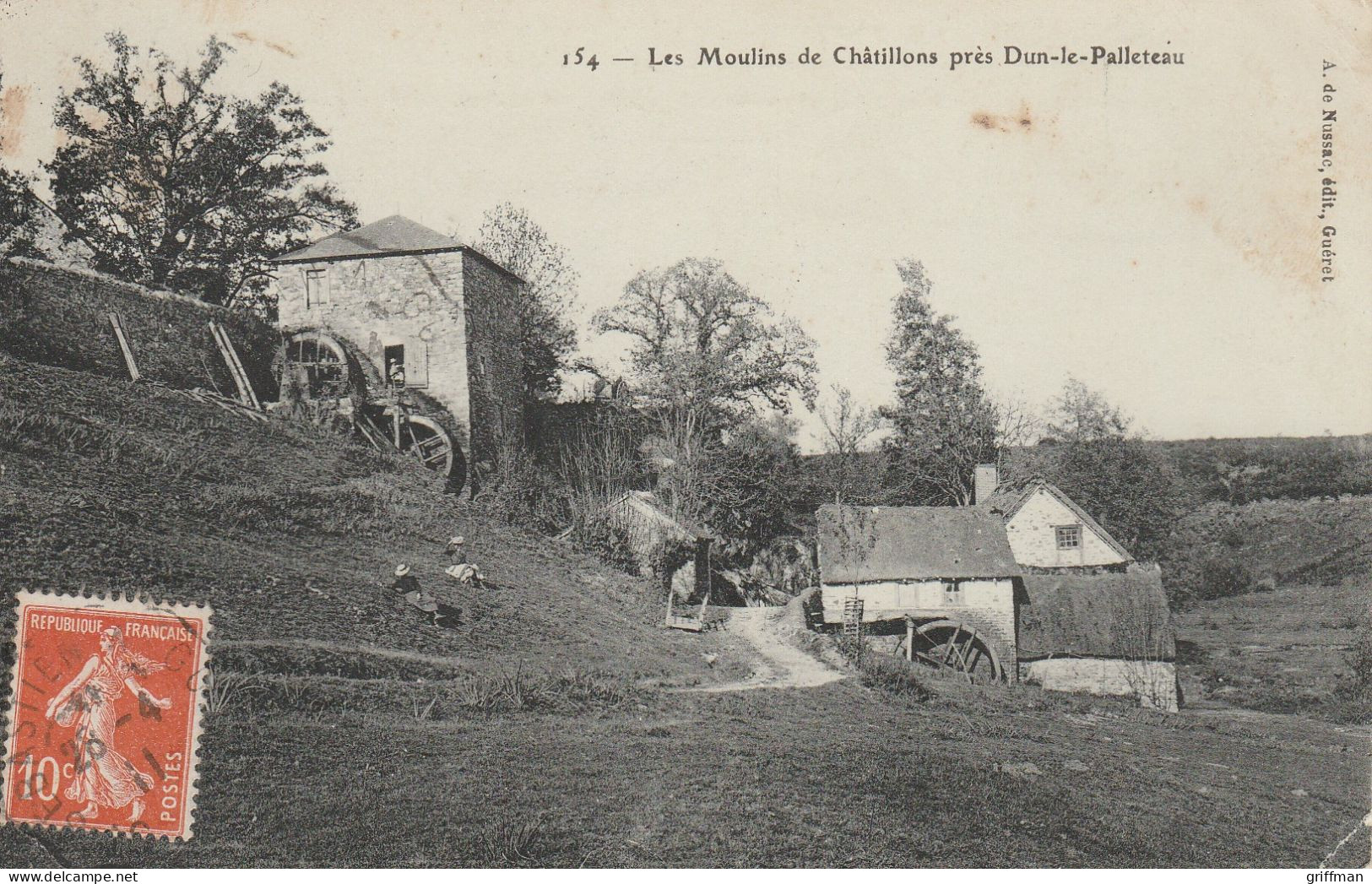 ENVIRONS DE DUN LE PALLETEAU LES MOULINS DE CHATILLONS 1911 TBE - Dun Le Palestel