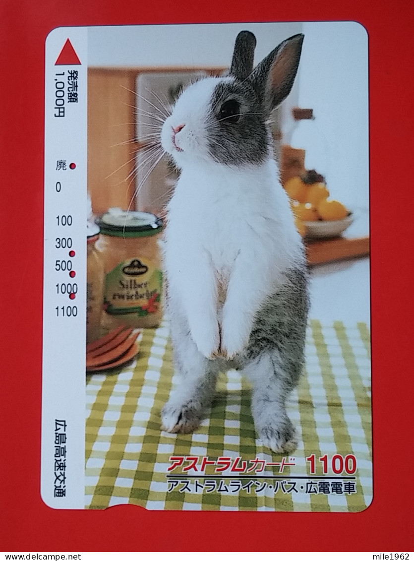 T-179 - JAPAN -JAPON, NIPON, Carte Prepayee -  Rabbit. Lapin - Lapins
