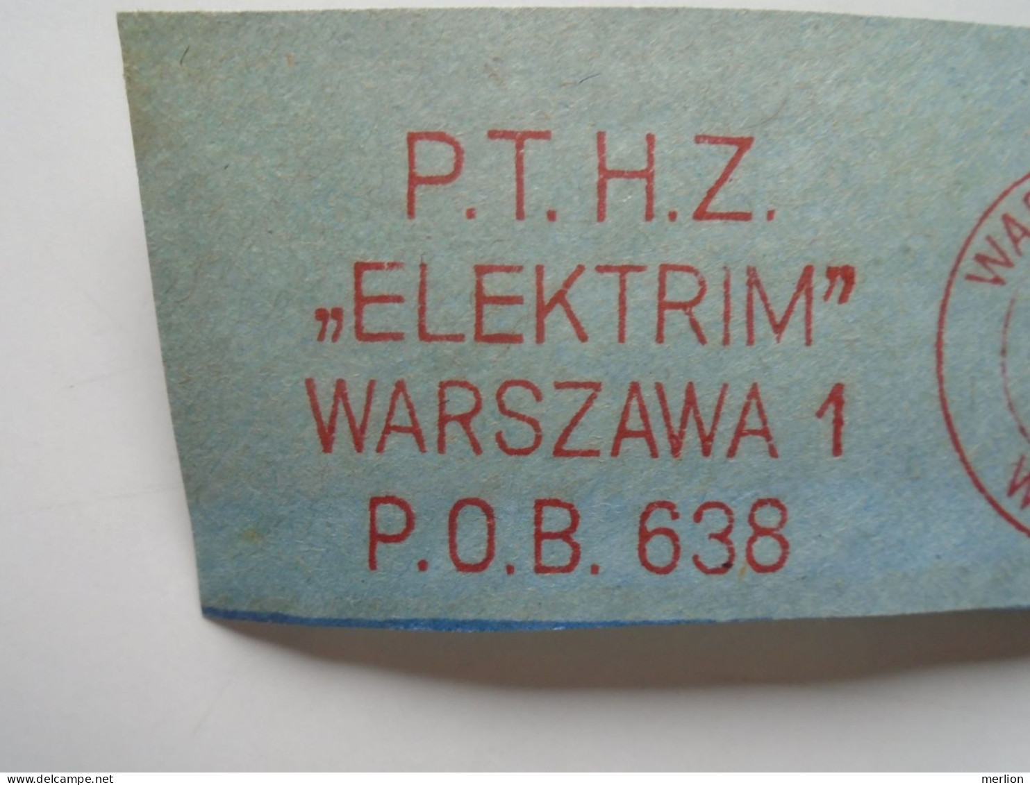 D200444  Red Meter Cut - EMA - Freistempel    Poland Polska  1971  P.T.H.Z. Elektrim  Warszawa  -Electro - Maschinenstempel (EMA)