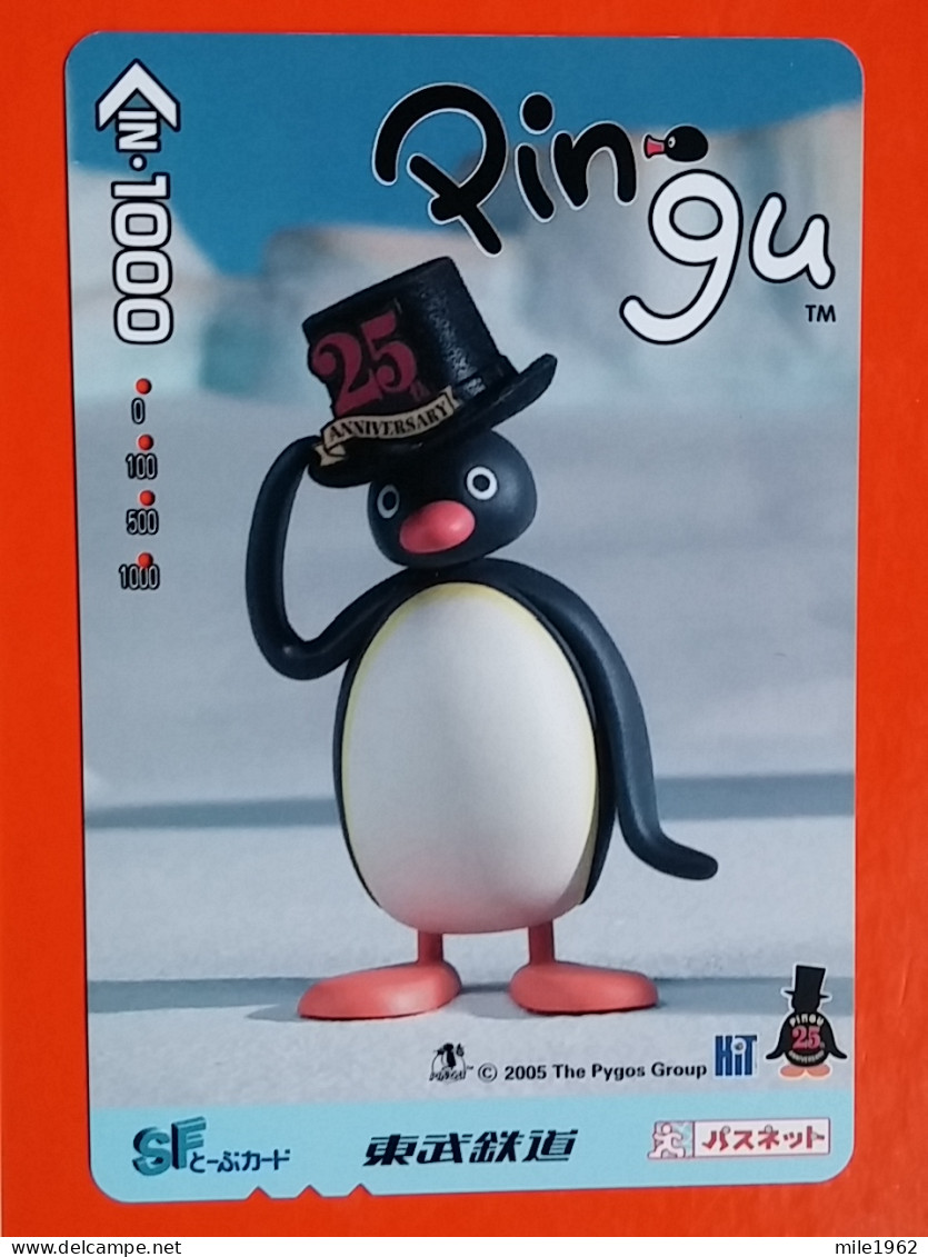 T-180 - JAPAN -JAPON, NIPON, Carte Prepayee - Bird, Oiseau, Manchot, Pinguin - Pinguïns & Vetganzen