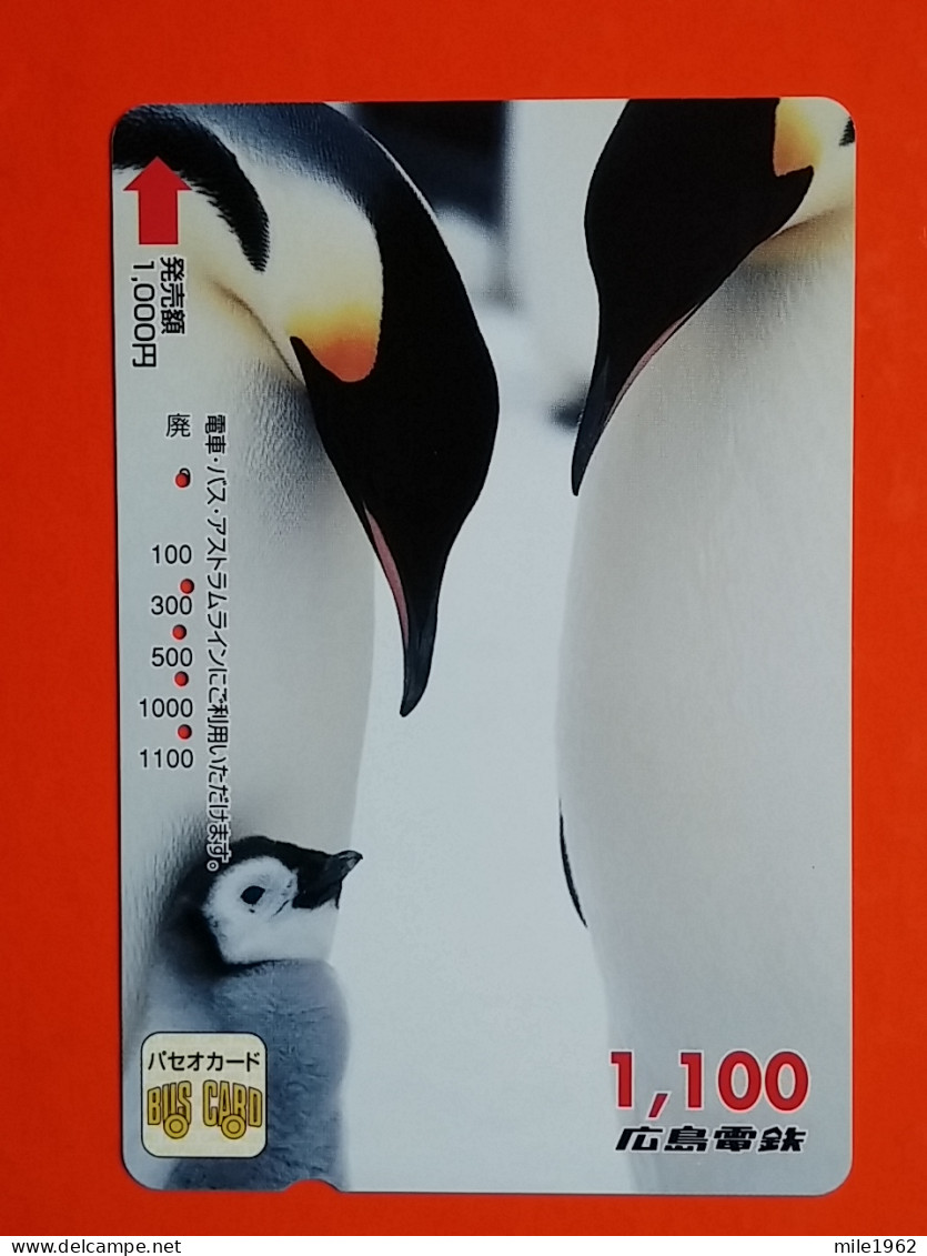 T-182 - JAPAN -JAPON, NIPON, Carte Prepayee - Bird, Oiseau, Manchot, Pinguin - Pinguïns & Vetganzen