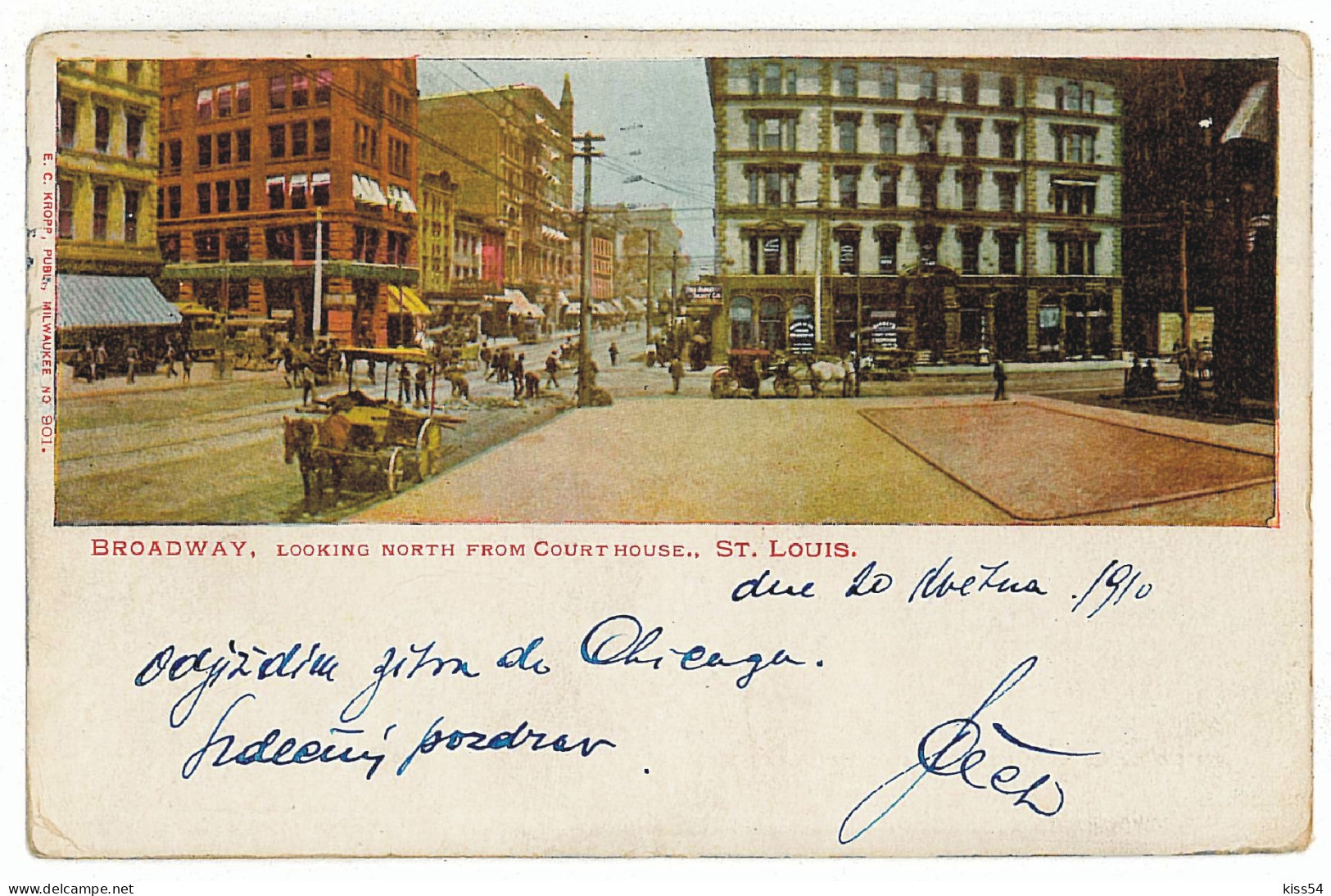 US 23 - 6071 SAINT LOUIS, USA, Broadway - Old Postcard - Used - 1910 - St Louis – Missouri
