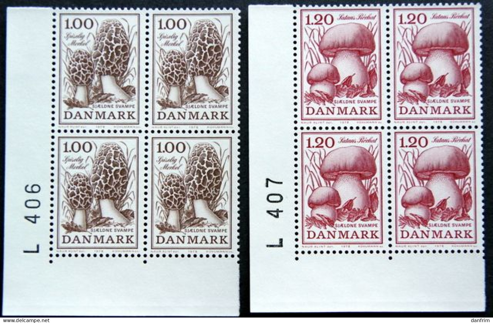 Denmark 1978 Mushrooms / Pilze / Champignons / Hongos MiNr.673-74 MNH (**) ( Lot Ks 1405) - Unused Stamps