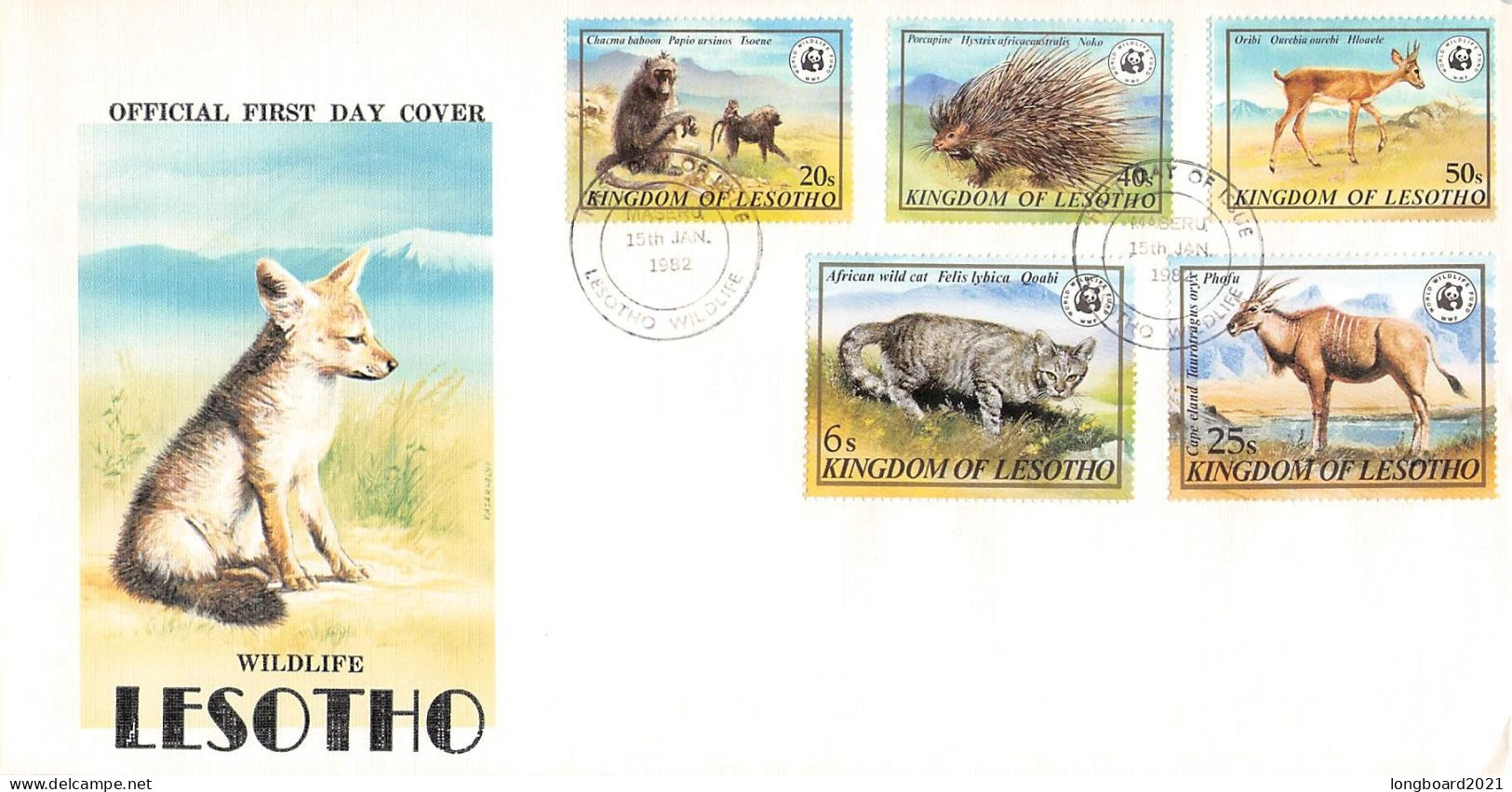 LESOTHO - FDC 1982 WWF - WILDLIFE / 4126 - Lesotho (1966-...)