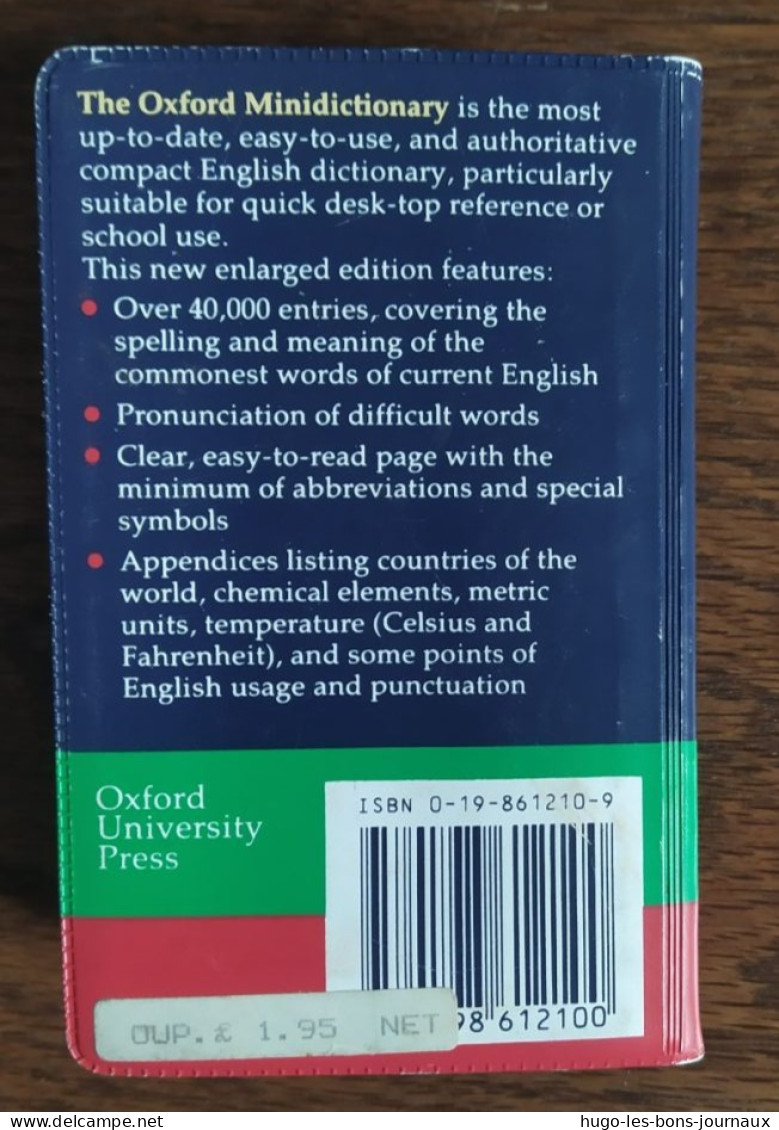 The Oxford Minidictionary _ New Expanded Edition 1988_bon état_ Petit Dictionnaire Anglais - Woordenboeken, Thesaurus