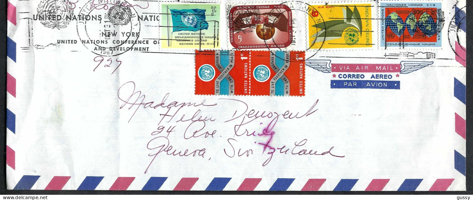 NATIONS UNIES Ca.1967: LSC De New York à Genève (Suisse) - Storia Postale