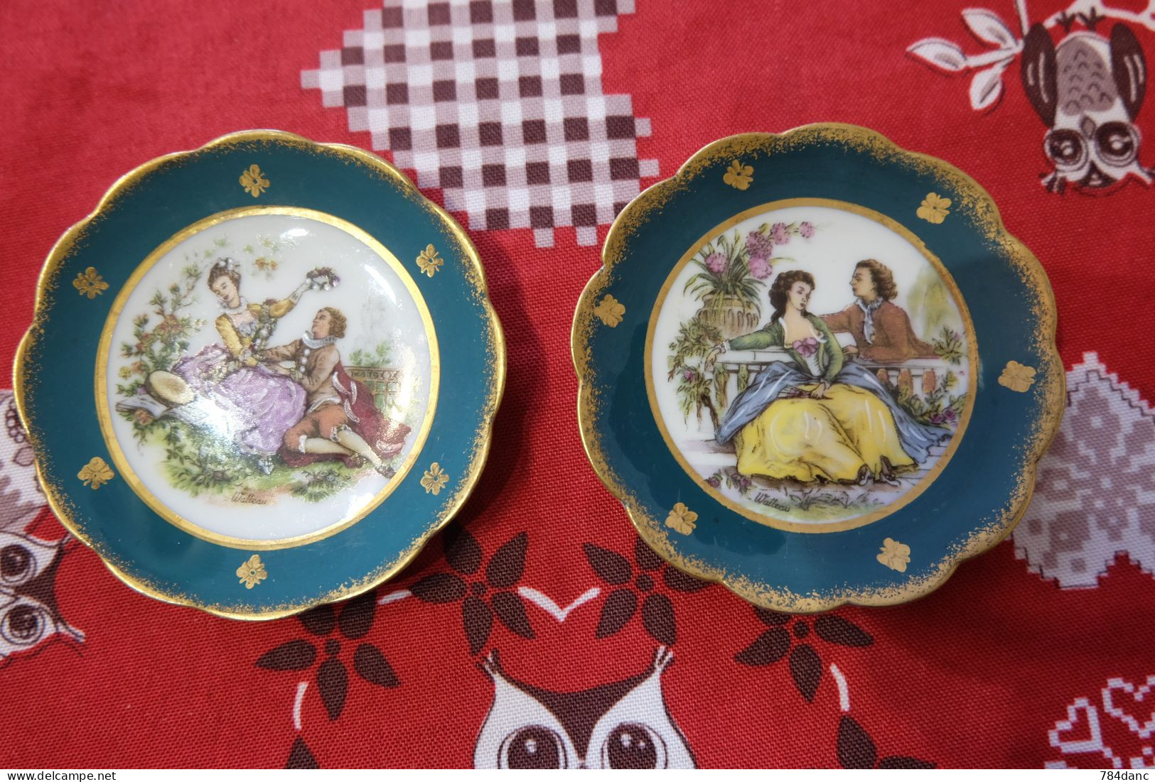 Lot 2 Assiettes Limoges - Porcelaine D'art  Diametre 7.8 Mm - Limoges (FRA)